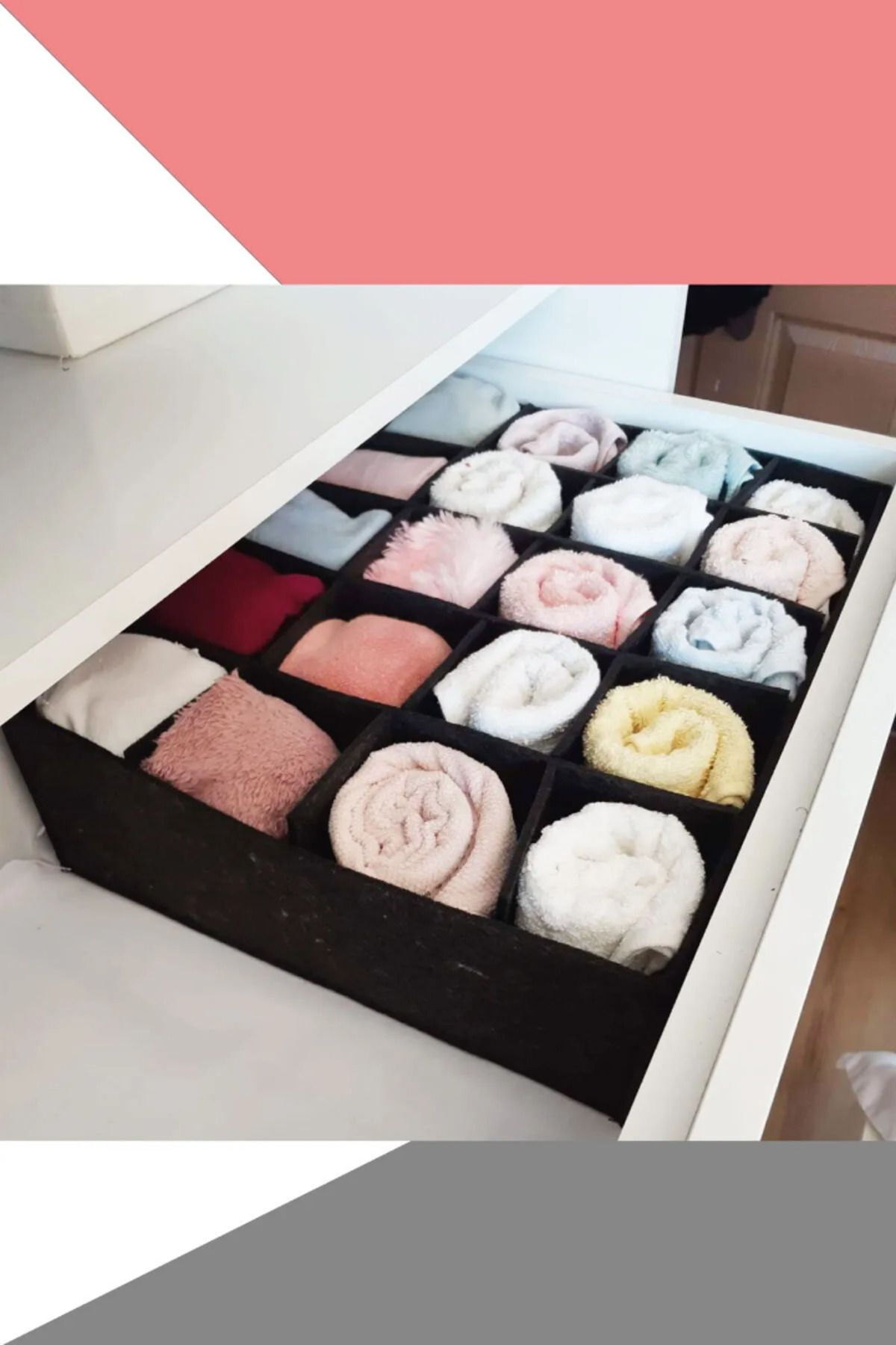 MARVA Çekmece Organizer Dolap Içi Düzenleyici Ayarlanabilir 20 Bölmeli Füme