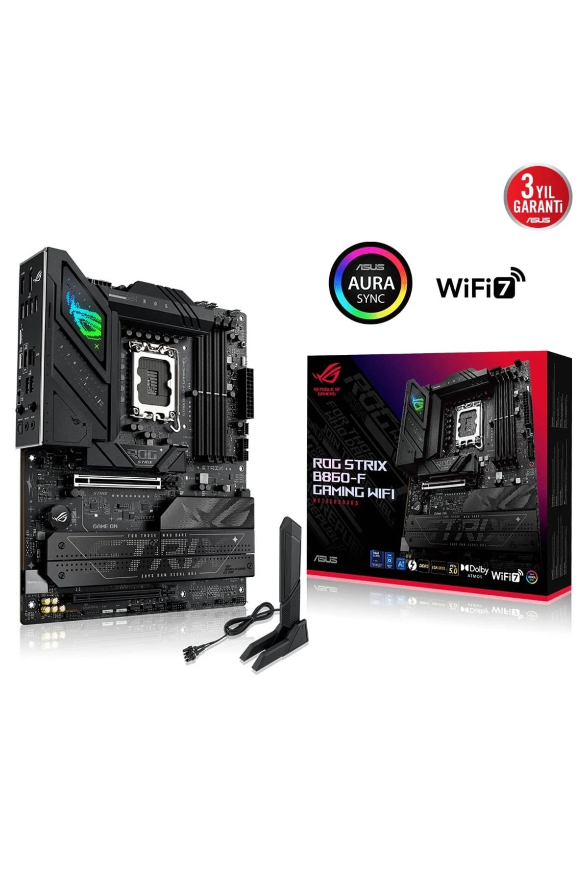 ASUS ROG STRIX B860-F GAMING WIFI, 4xDDR5, 4xM.2, HDMI, DP, Type-C, Wi-Fi 7, Bluetooth v5.4, Intel C