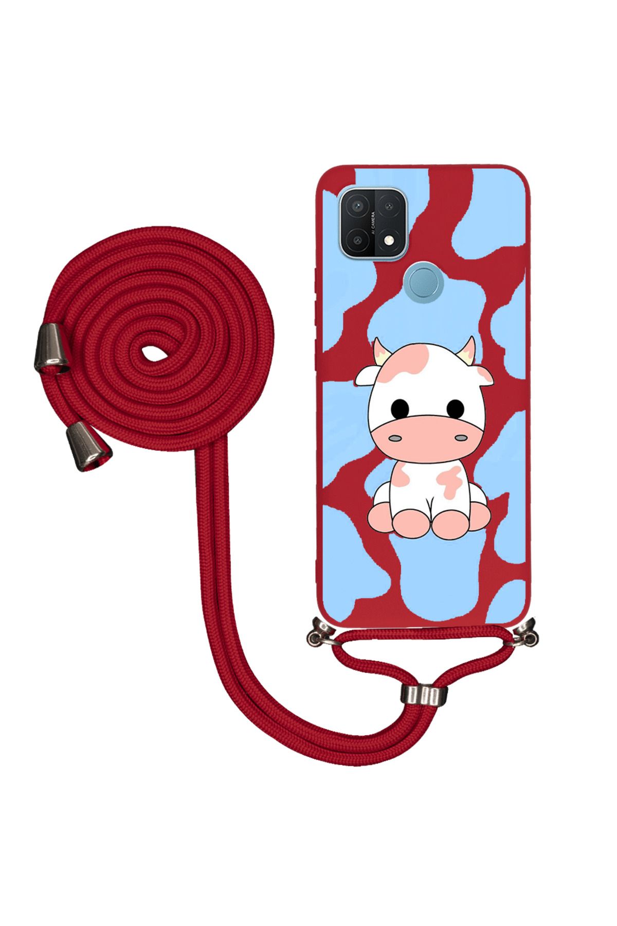 Royaleks Oppo A15s İpli Lansman Kılıf - İnek