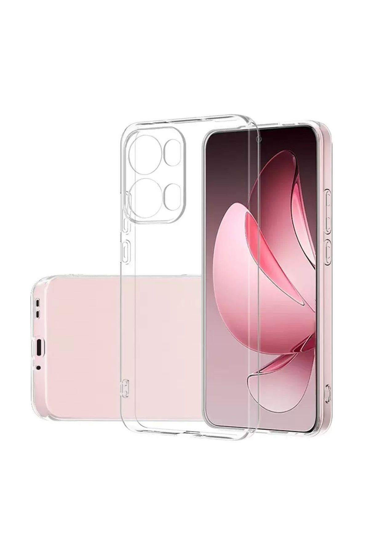 Rivor Oppo Reno 13 Pro Uyumlu Kılıf 3D Kamera Korumalı Süper Şeffaf Esnek Silikon Kapak