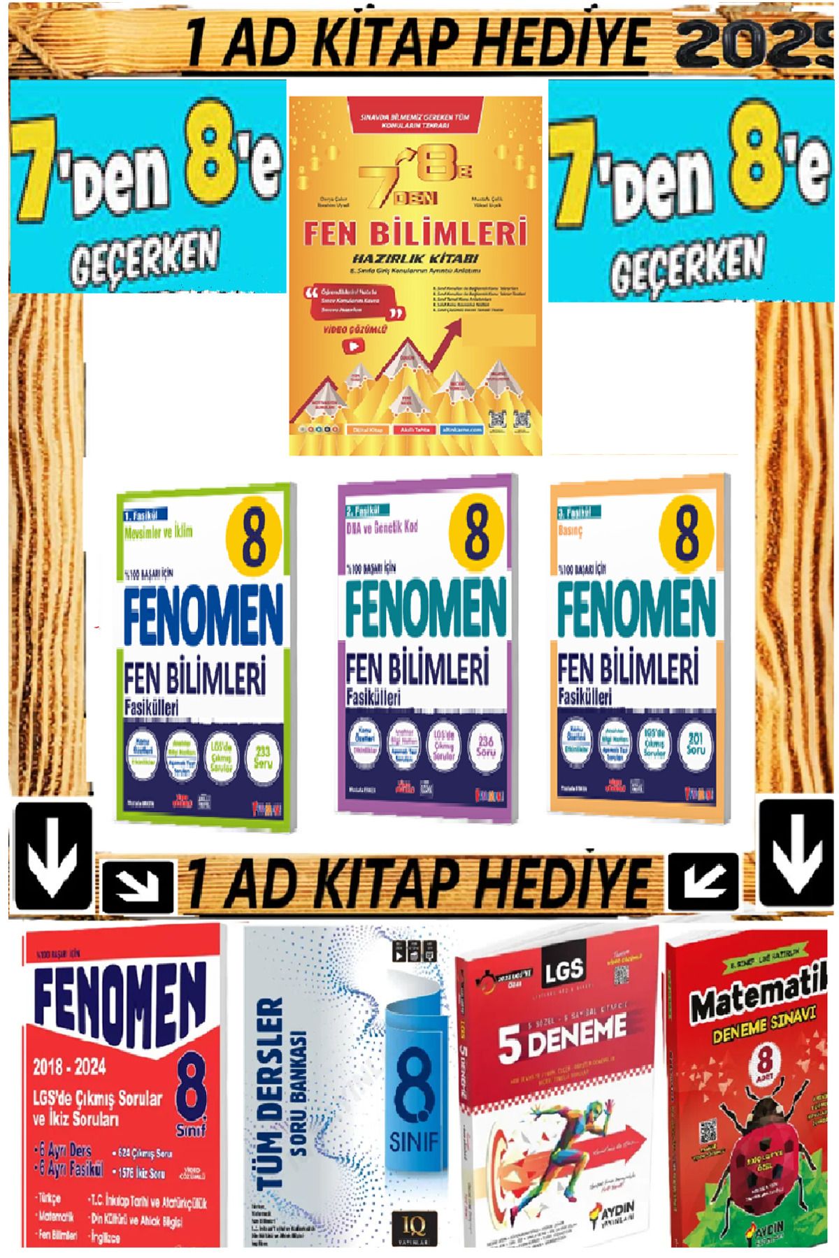 Fenomen Yayıncılık Fenomen Fen 3 Fasikülü ve 7 den 8 e Geçenlere Fen Yaz başlangıç 8 e hazırlık kitapları hediyeli