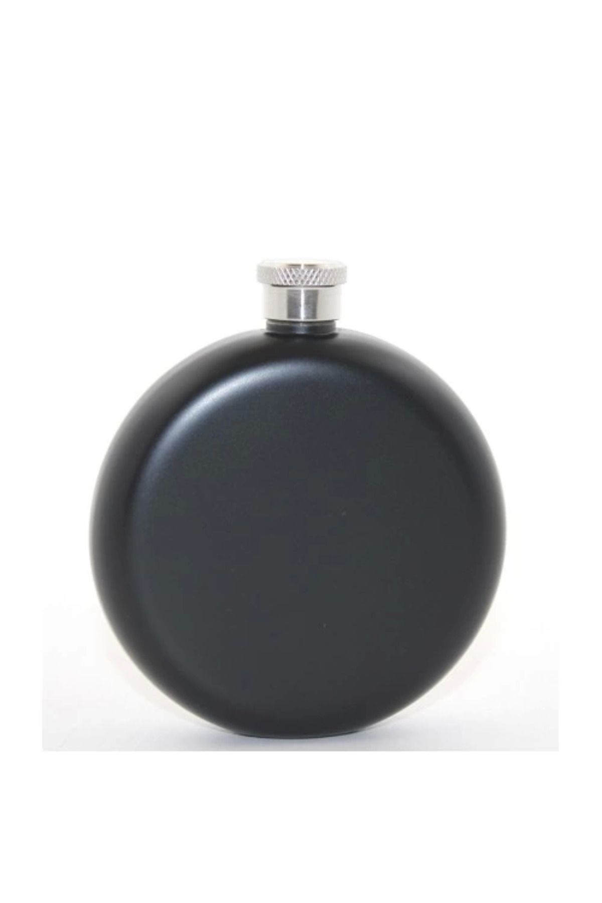 MELFSHOP Paslanmaz Çelik Yuvarlak 5 Oz Tekli Matara Siyah Renk