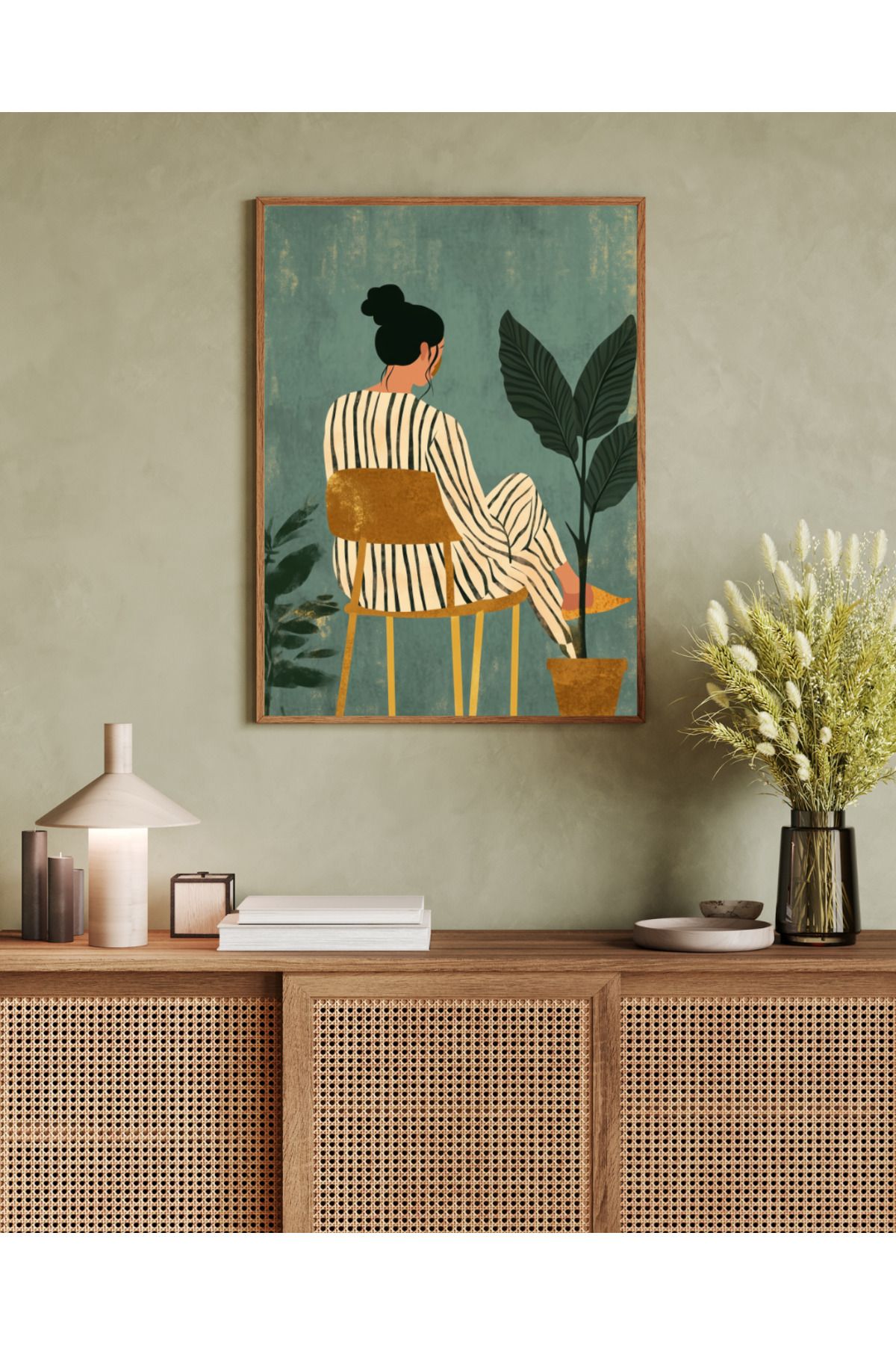 woodhomeworks tek parça salon ofis dekor tablo