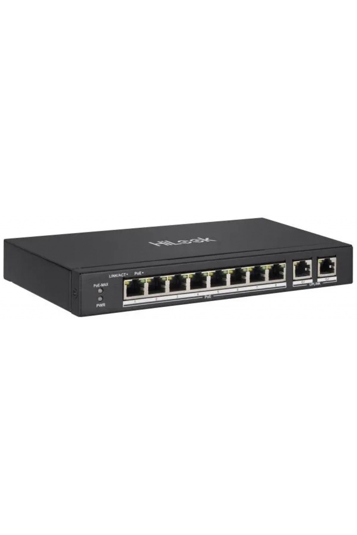 Hilook NS-0310P-60(B), 8Port, Megabit, PoE 60W, 2 Port Gigabit Uplink, Long Range 250Metre, Yönetile