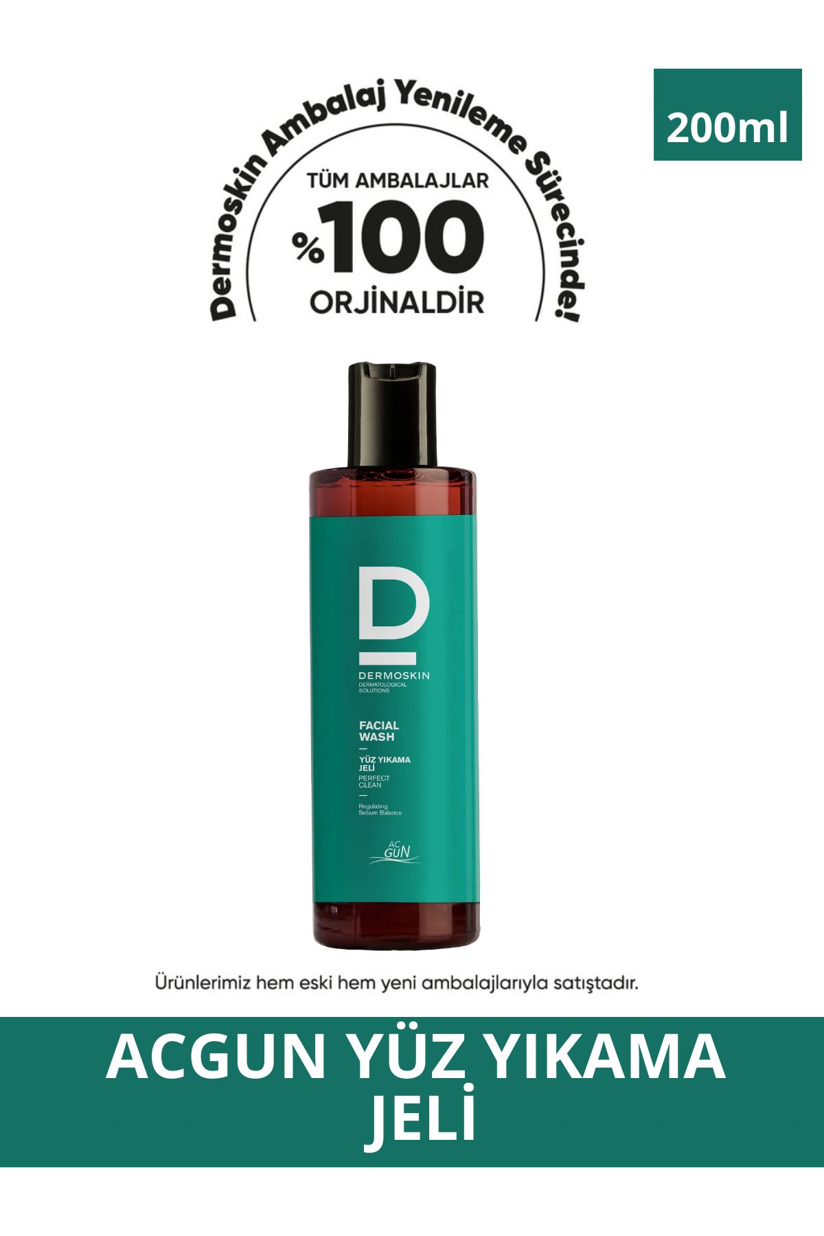 Dermoskin Acnegun Yüz Yıkama Jeli 200 ml ( sivilceye eğilimli ve yağlı ciltler için yüz yıkama jeli )