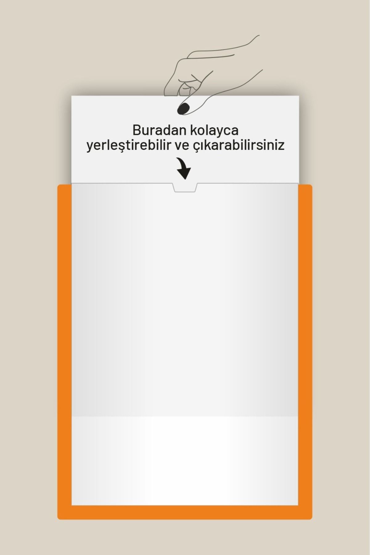 Yönline-2Pcs A4 Orange Document Certificate Frame Self-Adhesive Easy to Replace Foil 3