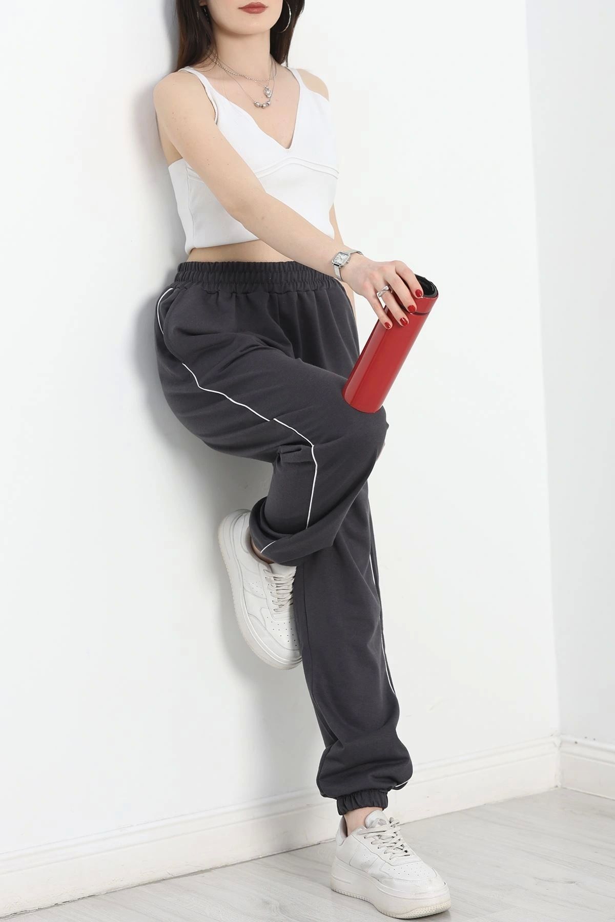 OurStyles Openet Biyeli Eşofman Altı Füme - 22007.200.