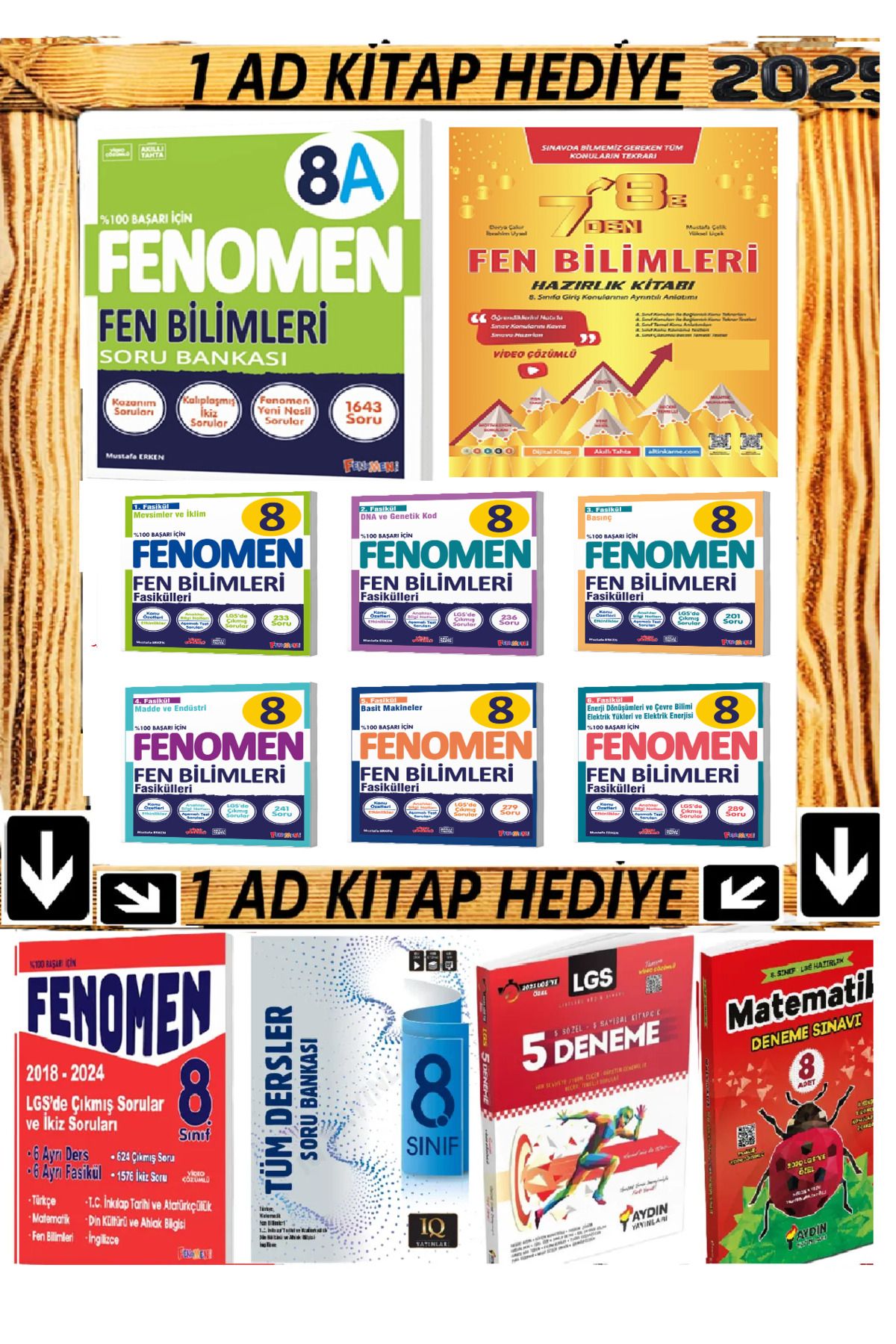 Fenomen Yayıncılık Fenomen Fen A + 6 Fasikülü ve 7 den 8 e Geçenlere Fen Yaz başlangıç 8 e hazırlık kitapları hediyeli