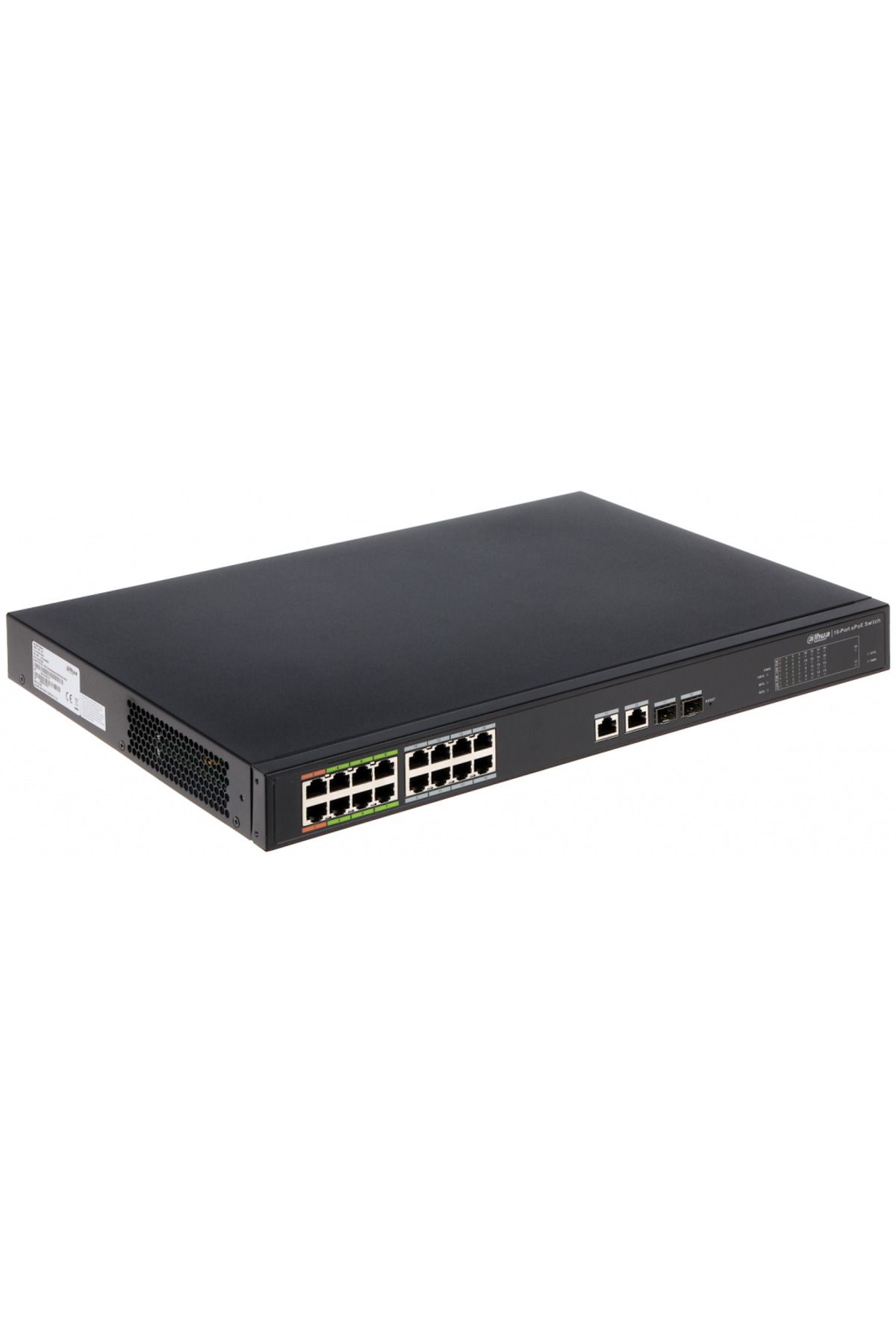 DAHUA LR2218-16ET-240, 16Port, Megabit, PoE 240W, 2Port Gigabit, 2 Port Gigabit SFP, Endüstriyel, Yö