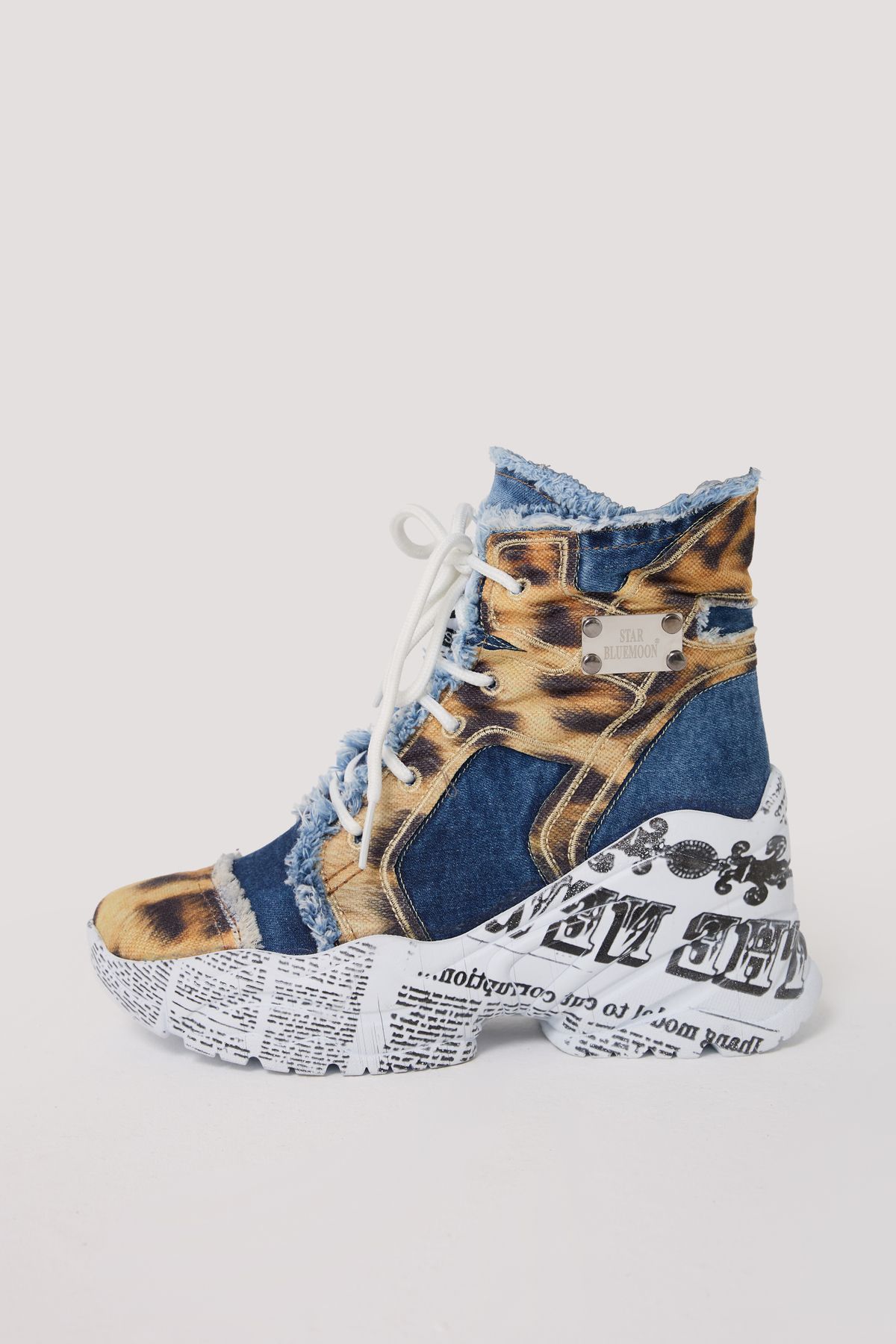 StarBlueMooN KADIN KOT BOT LEOPAR DESENLİ YAZLIK