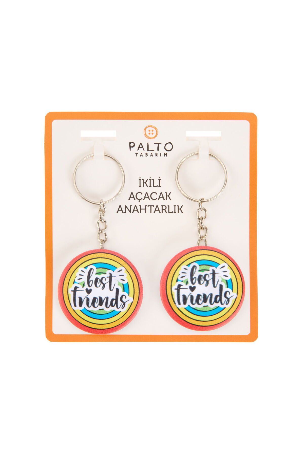 MATMEL Tasarım Best Friends 2'li Metal Anahtarlık Seti - Renkli - 10 cm