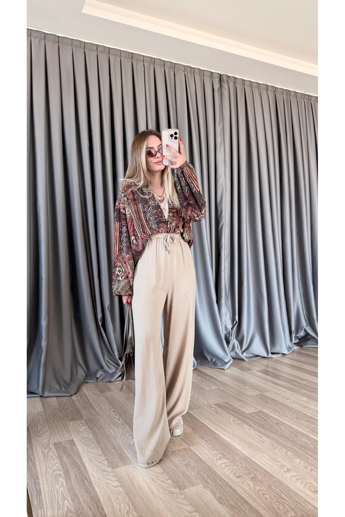 pelin yıldız butik Sofia Keten Pantolon