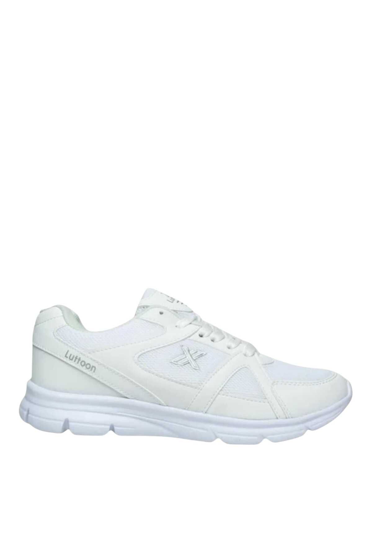 Zerhan Lutton 2510 Unisex Beyaz Bağcıklı File Yürüyüş Koşu Büyük Numara Spor Ayakkabı 45 46 47 48