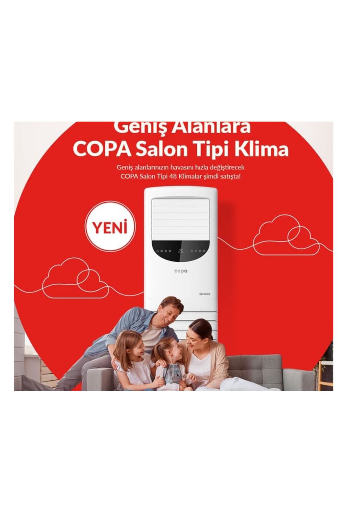 copa 48.000 BTU salon tipi inverter klima