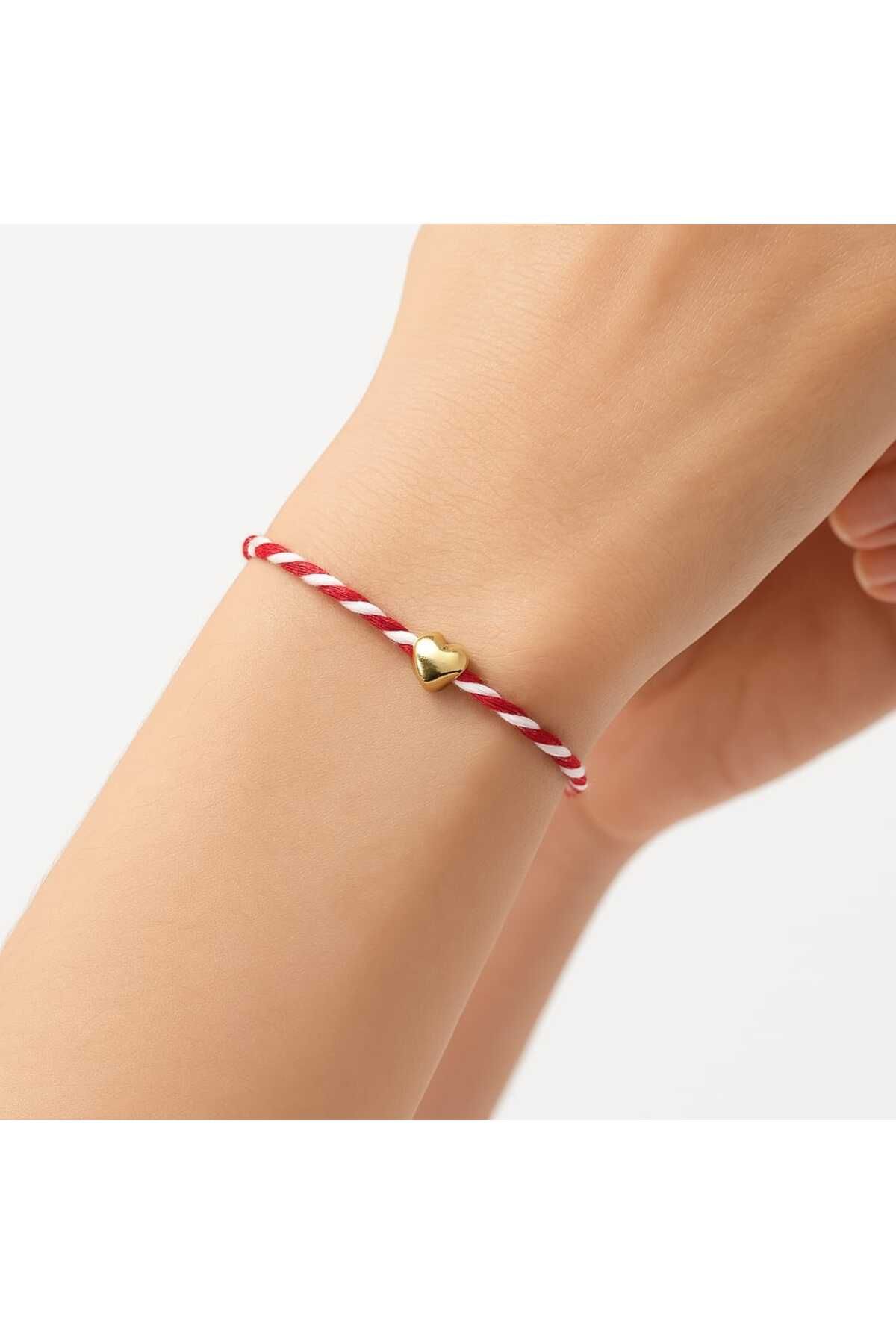 Feron accessories UNISEX Mertaniçka Kırmızı Beyaz İpli Şans Bilekliği 2 ( ADET ) MT116