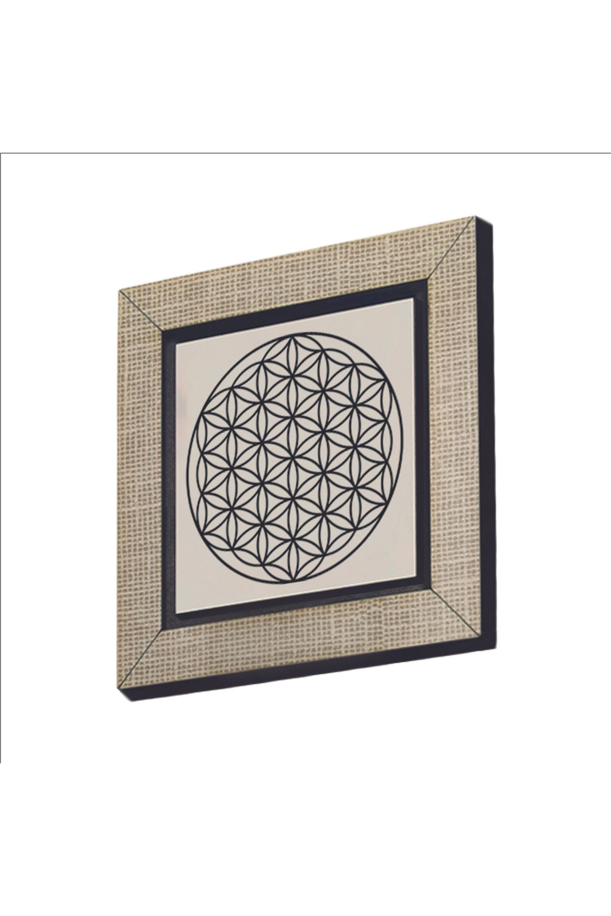 Souvenest Yaşam Çiçeği Deseni Baskılı MDF Magnet (7 X 7 KD-109)