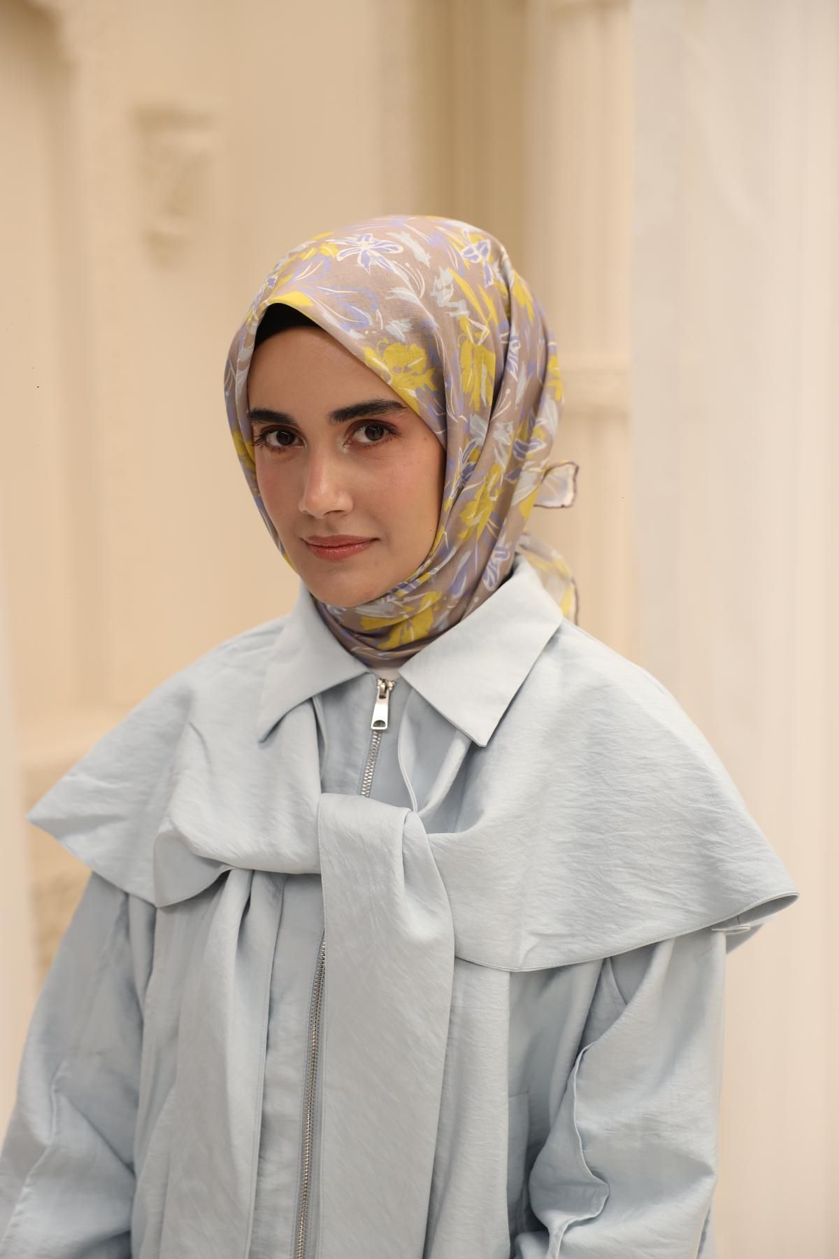 Silk Home-Neva Pattern Soft Cotton Scarf 2