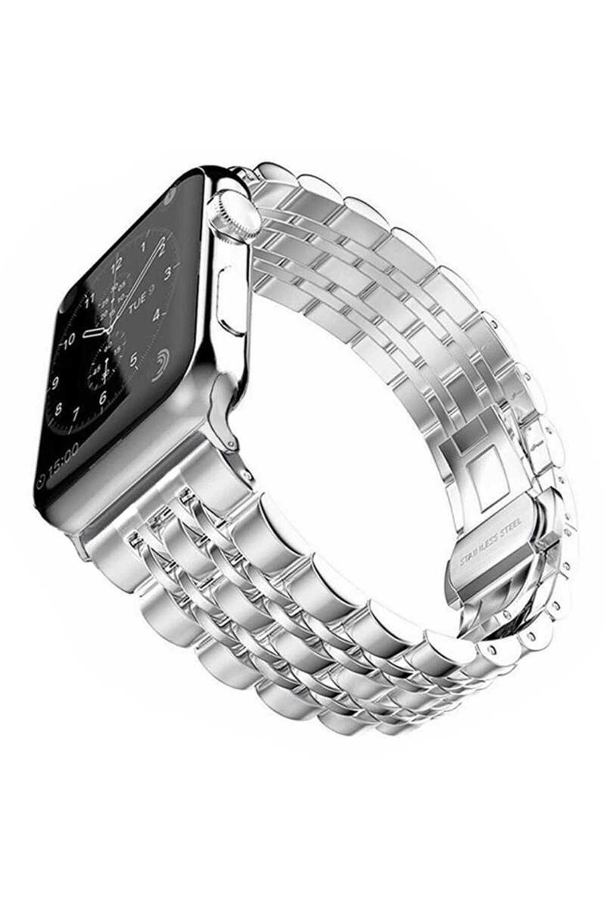 Teknodur Watch Ultra 49mm Kordon Uyumlu KRD-14 Metal Strap Kayış TKDR- Gümüş