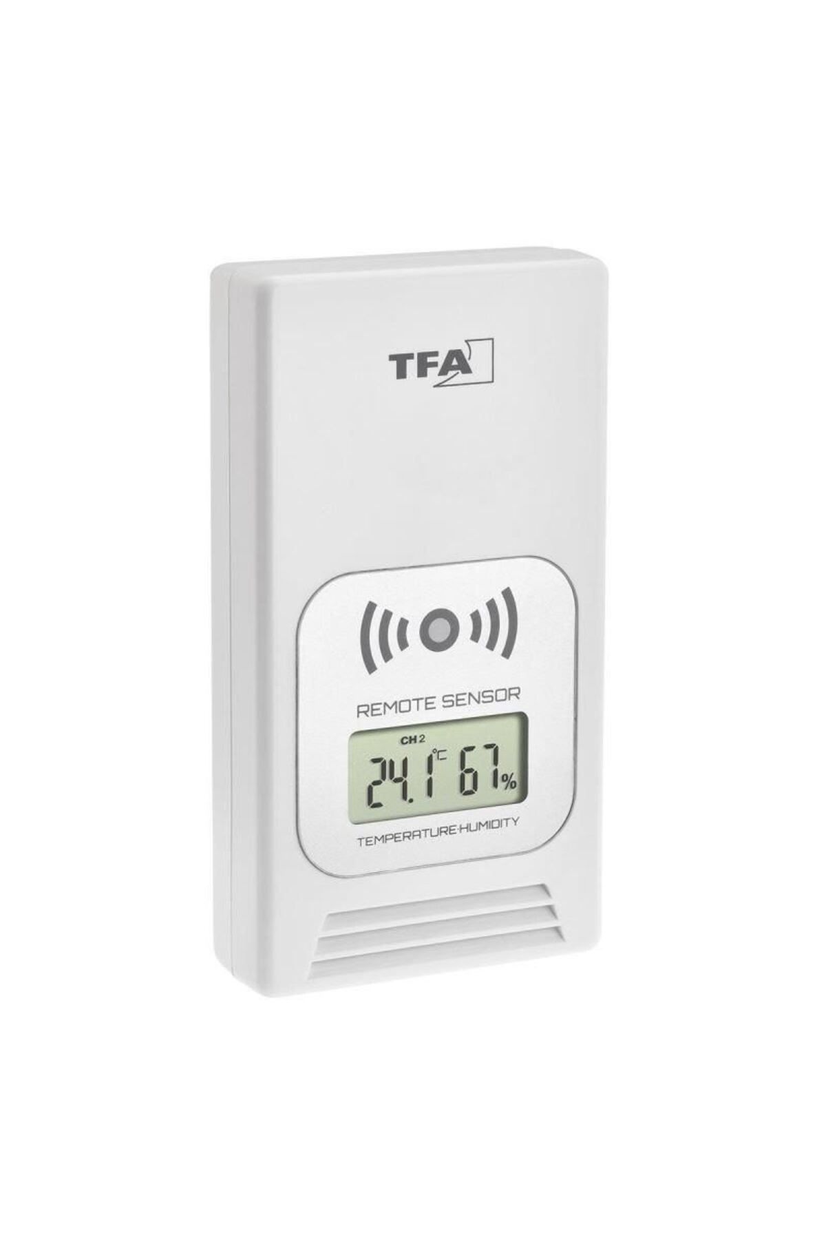 TFA-Wireless Digital Transmitter For Temperature And Humidity, Lcd Display, White, 30.3241.02 1