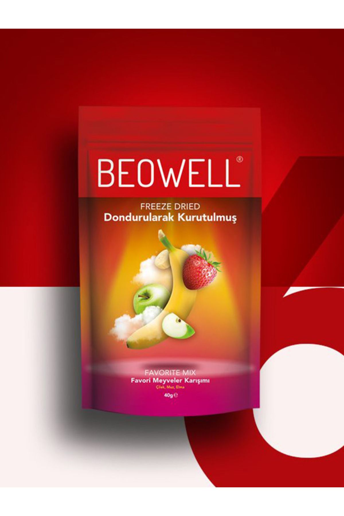 BEOWELL Favorite Mix 6'lı Set – Dondurularak Kurutulmuş Meyve Karışımı 40g %100 Freeze Dried