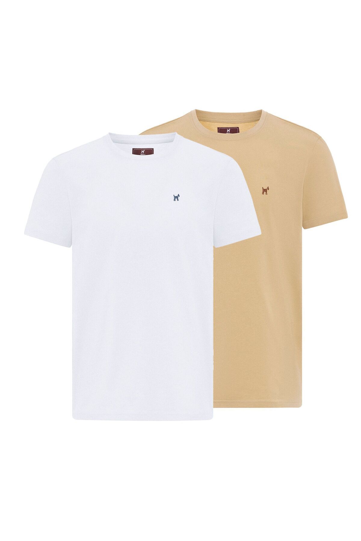 Williot İgnacio Erkek Regular Fit Nakış Detaylı 2'li T-Shirt