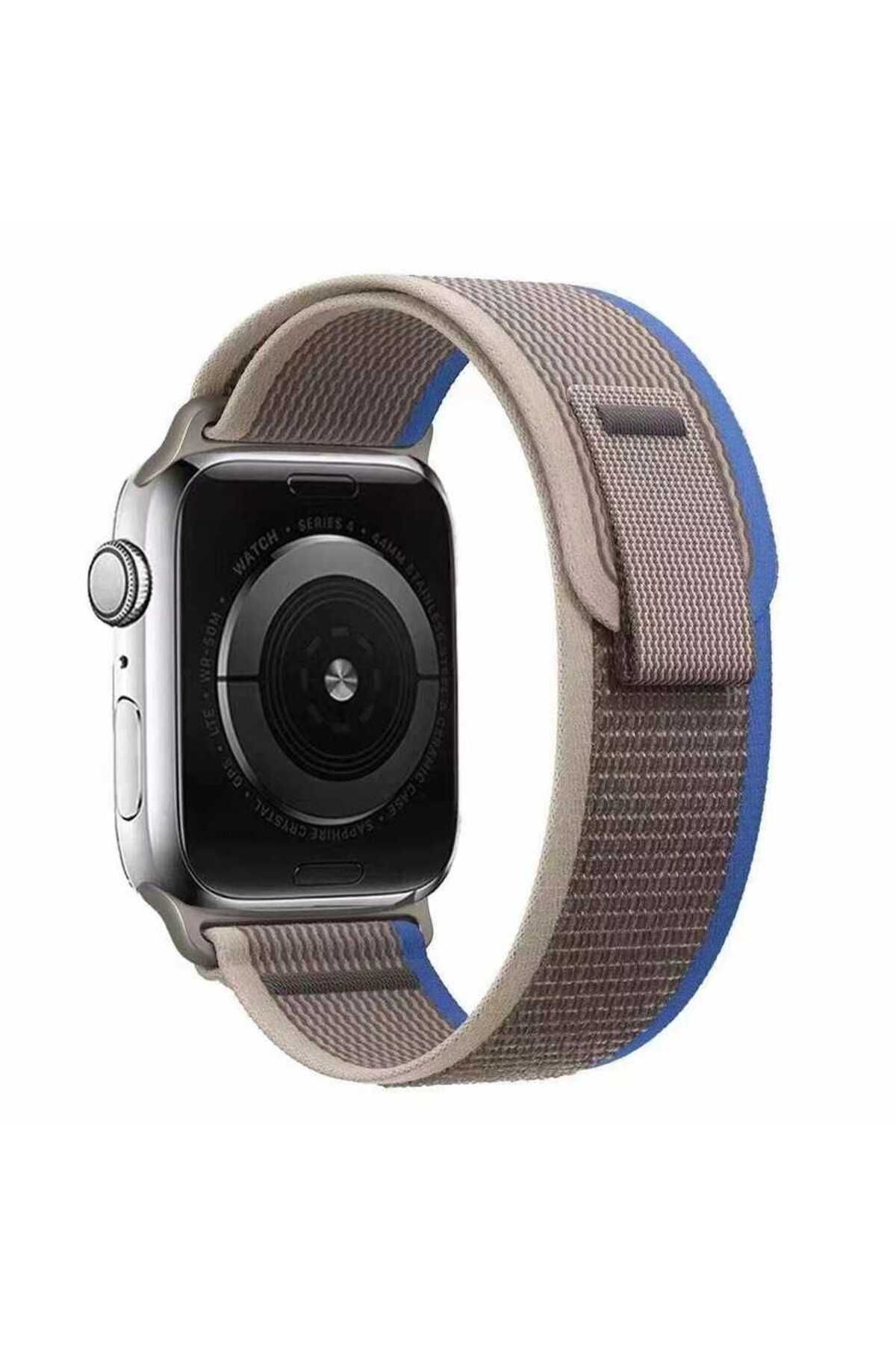 Teknodur Watch 38mm Uyumlu KRD-77 Hasır TKDR Kordon-Gri-Mavi