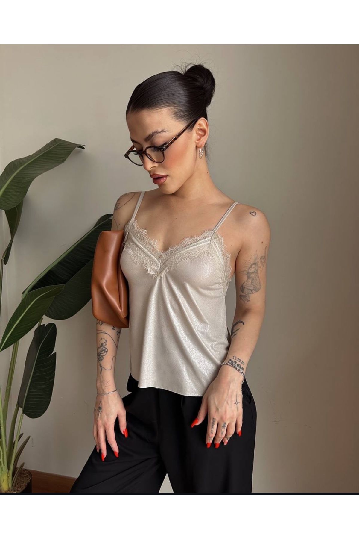 Tantana DANTEL GARNİLİ İP ASKILI ATLET