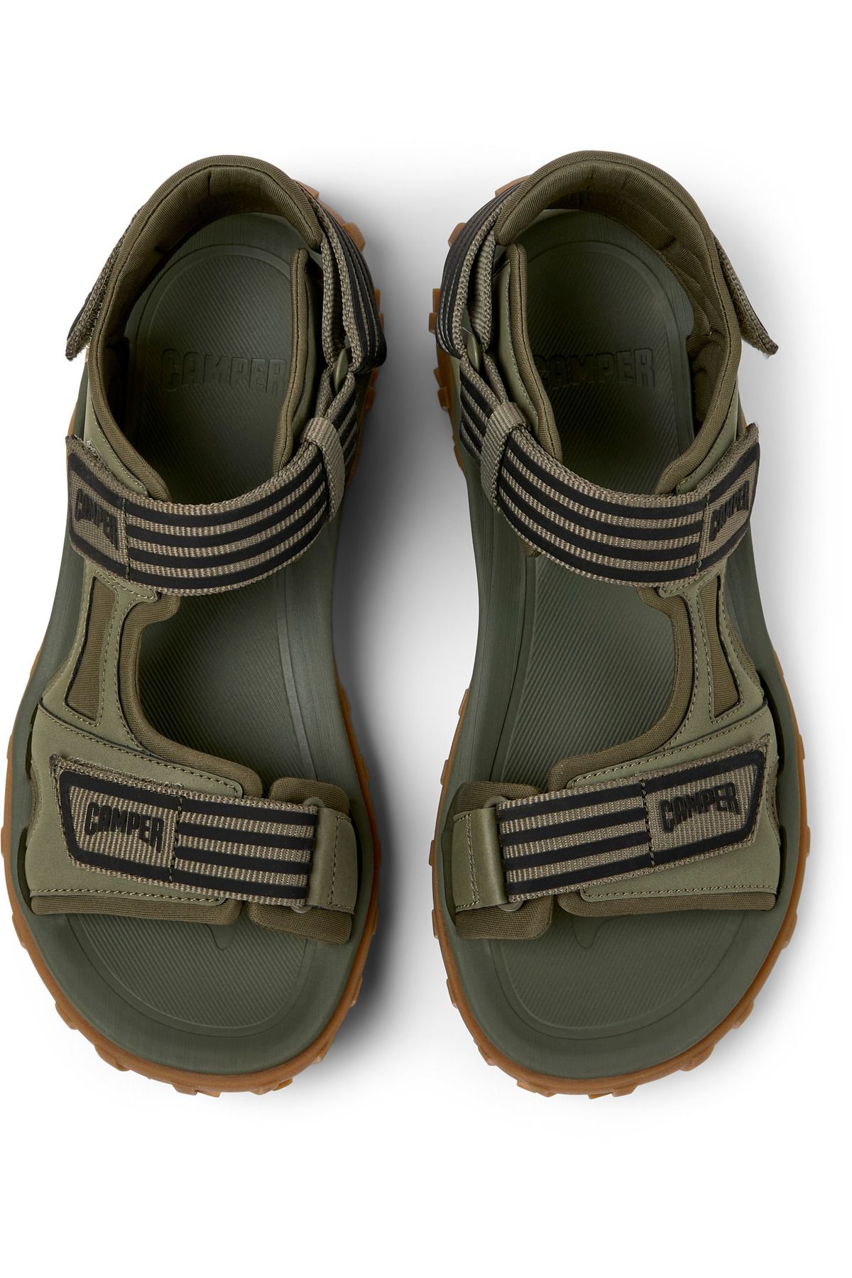 CAMPER-Men's Green Hook And Loop Adjustable Summer Sandals with Non-Slip Sole Drift Trail 3