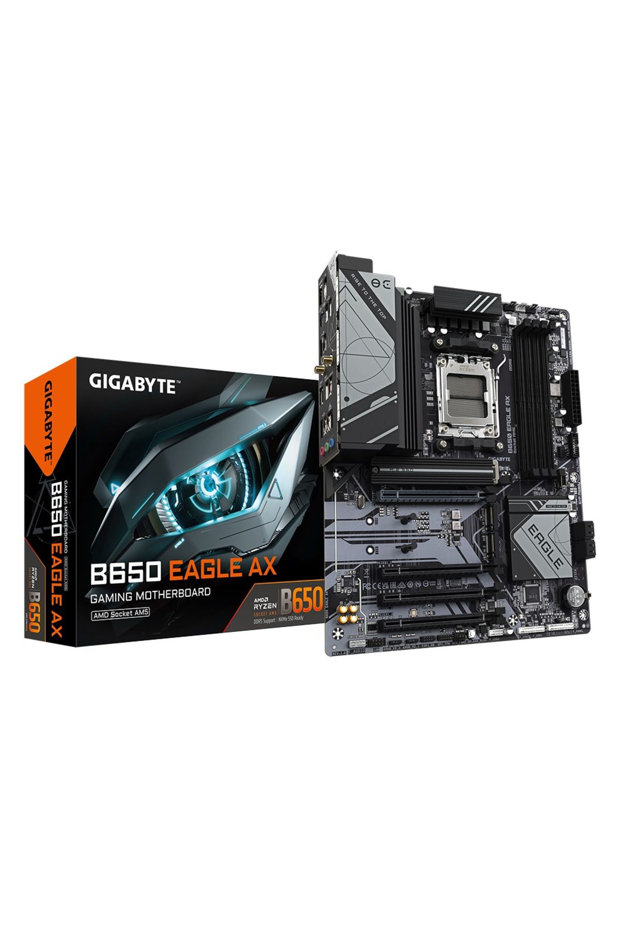 Gigabyte B650 EAGLE AX, 4xDDR5, 3xM.2, DP, HDMI, VGA, Type-C, Wi-Fi 6E, Bluetooth v5.3, AM5 Soket GA