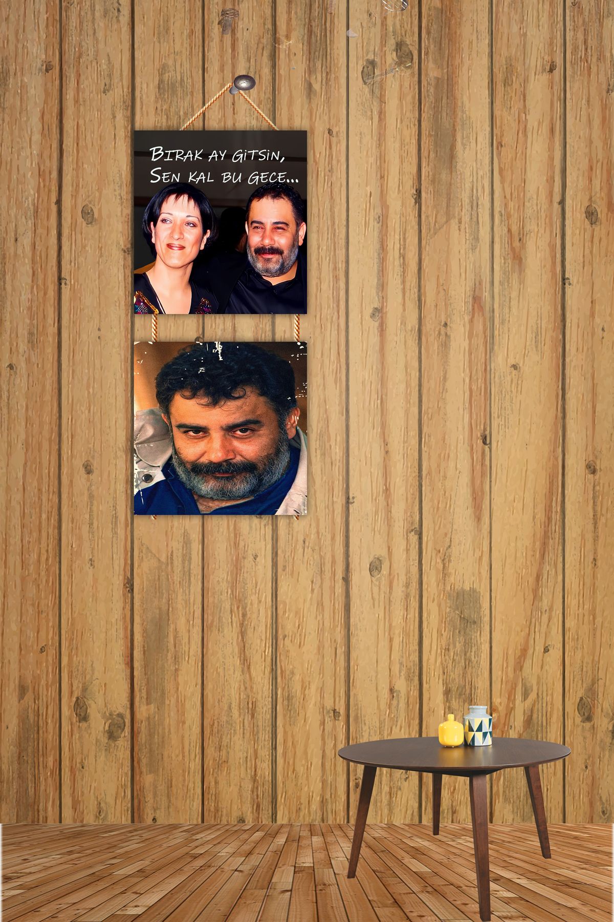 hazalshop Ahmet Kaya Temalı 2 Adet İpli 20 x 40 CM MDF Duvar Tablosu Set 007