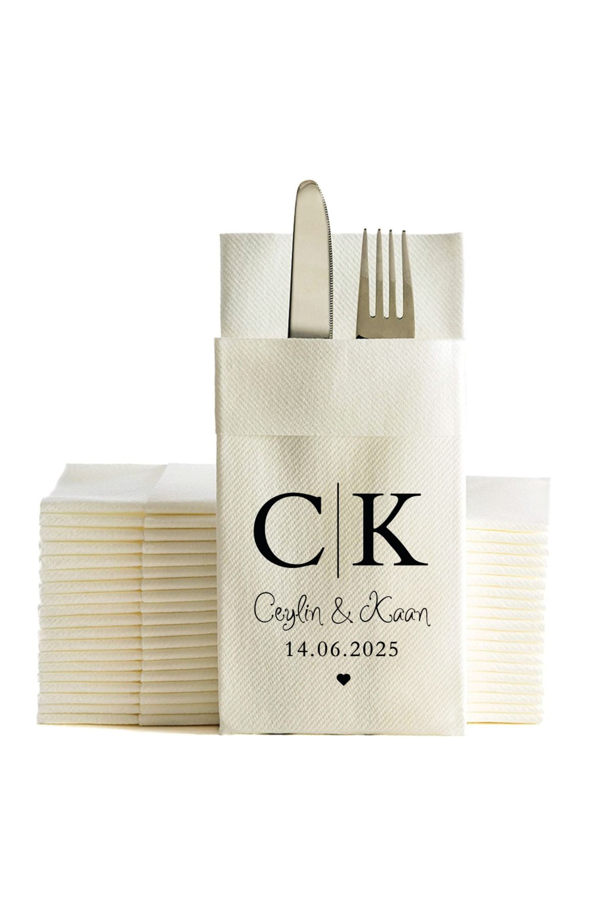 NapkinStore Orla Kişiye Özel Airlaid Peçete 25 Adet