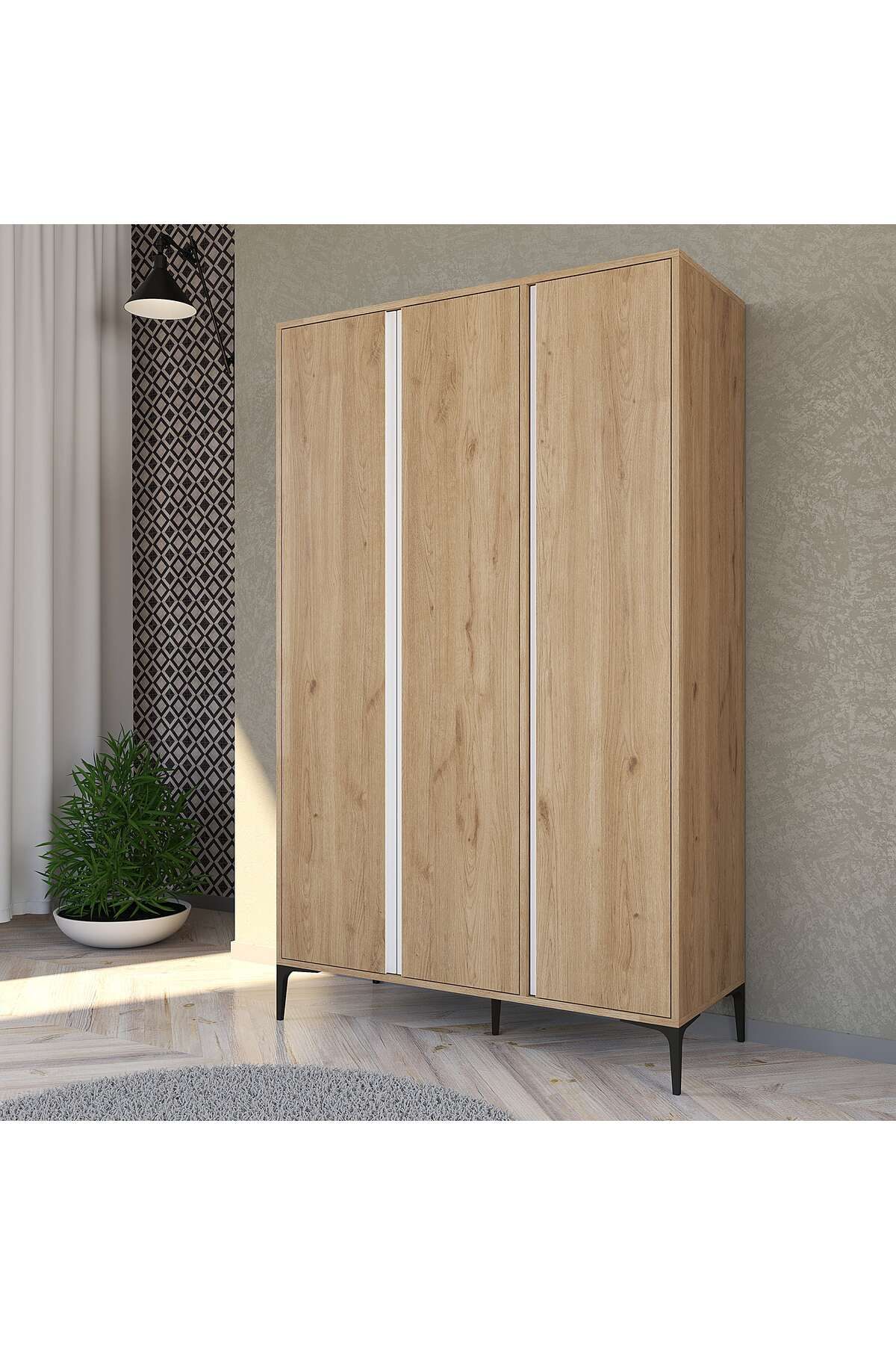 ALONEX HOME Rio 3 Kapılı Ekonomik, Modüler Dolap, Çocuk Odası, Genç Odası, Çok Amaçlı Dolap, Yatak Odası