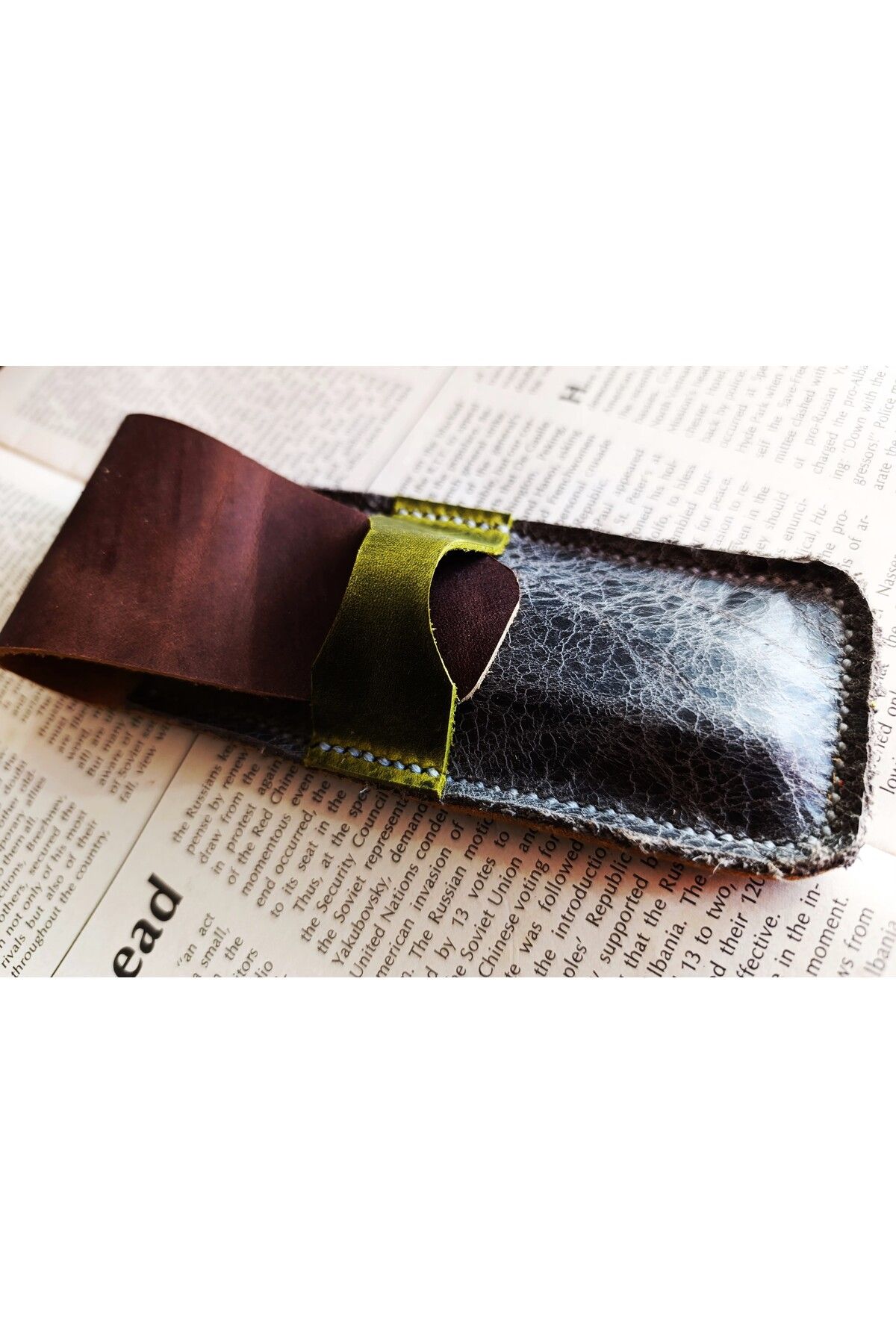 Mahfuz Crazy Hors Hakiki Deri El Emeği Özel Kalemleriniz Için Kalemlik Kalem Kutu 27 cm 6 cm W136