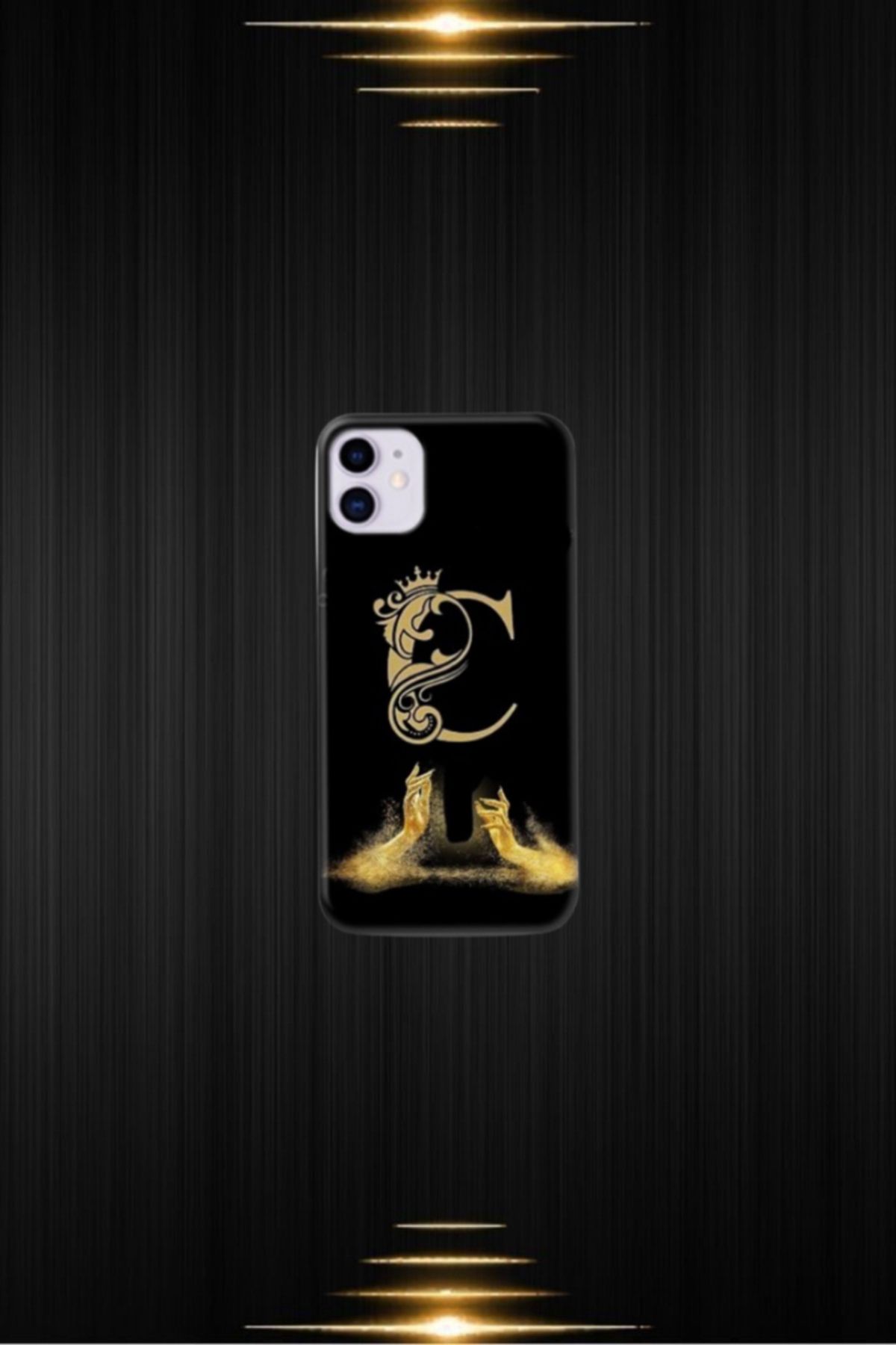 RD Mağaza Siyah Desenli Gold C Harfi IP 12