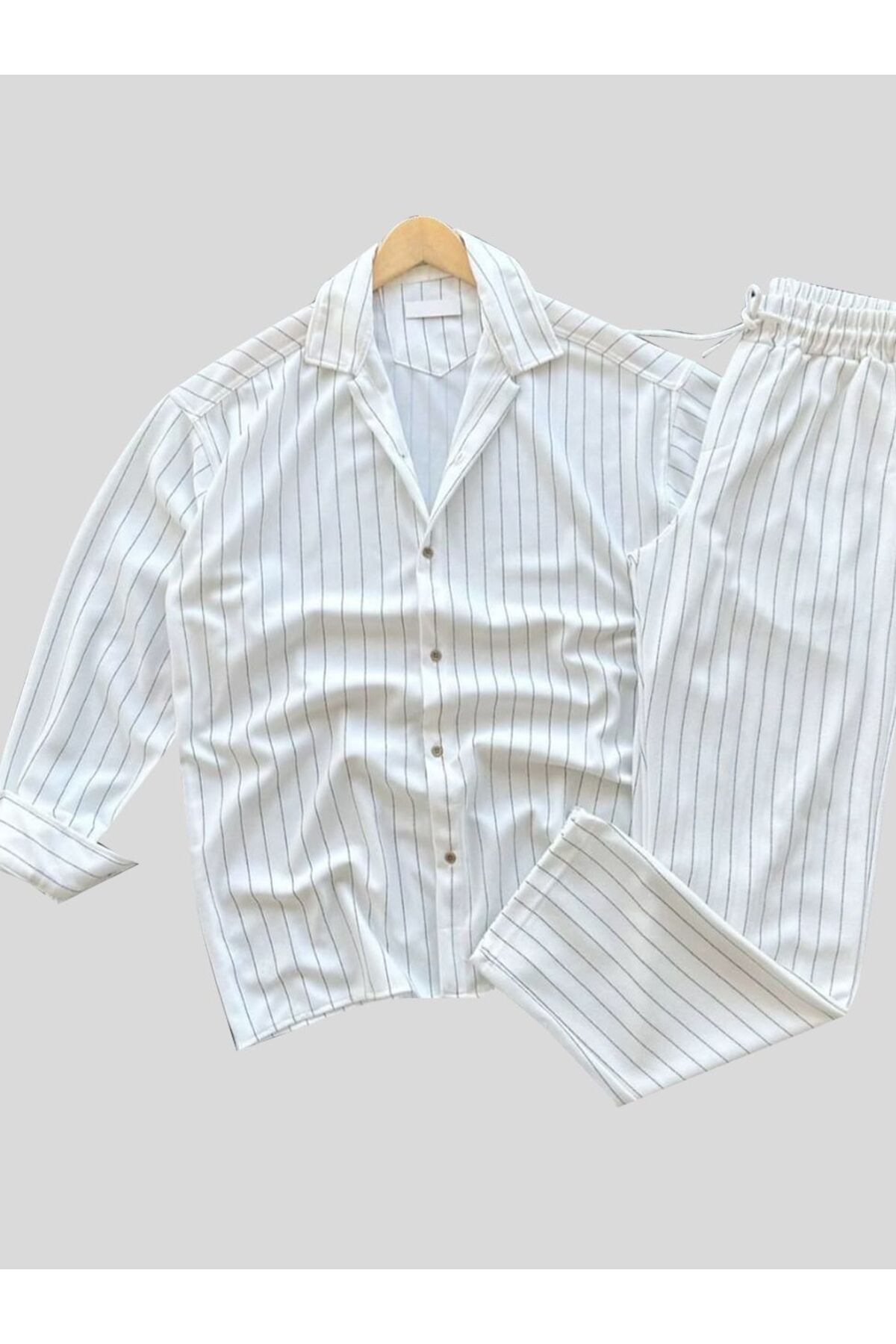 DWN WEAR siyah krep mevsimlik Likralı Unisex Kadın Erkek Uzun Kol Gömlek Eşofman Takım