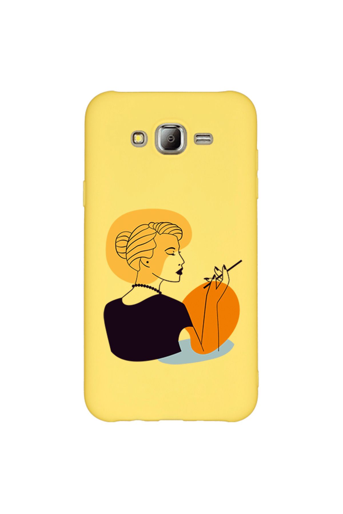 Royaleks Samsung J7 2015 Lansman Kılıf - Art Woman 2