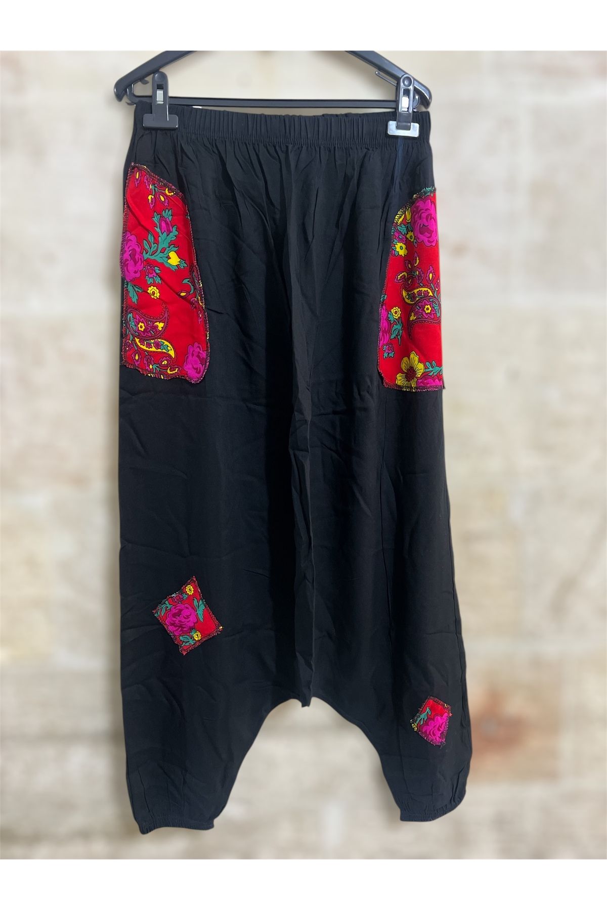 MODA Cebi Çiçek Desenli Lastikli Şalvar