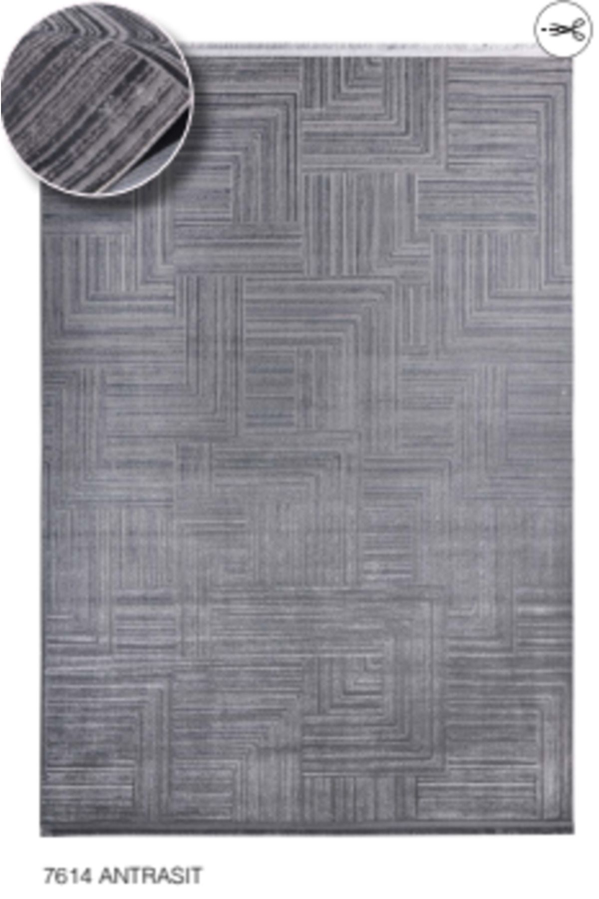 LOUIS CASA HACIMEHtİOĞULLARI LOUIS CASA HALI LORENZA 7614 ANTRASİT POLYESTER İPLİK DOKUMA TABAN HALI