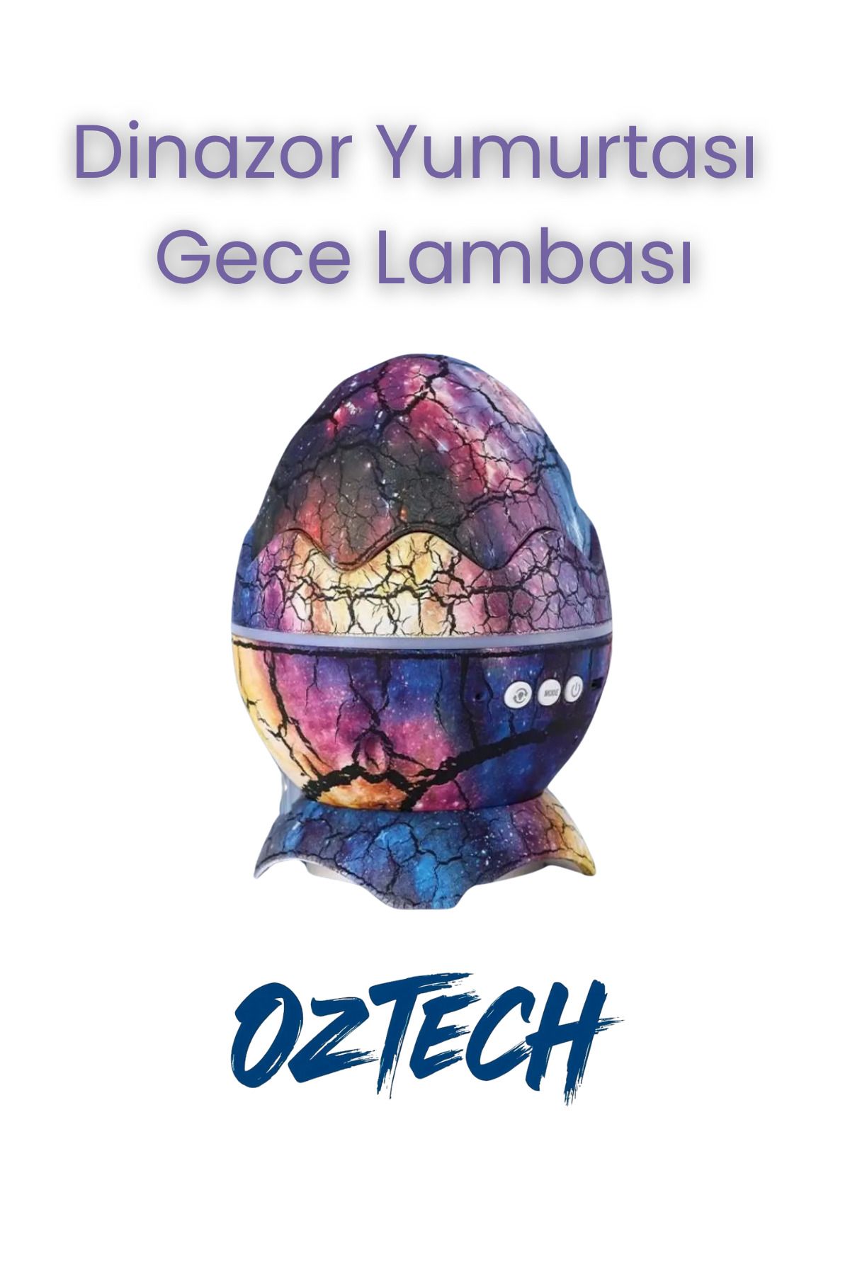 DTULTRA2 Dinazor Yumurtası Kumandalı Bluetoothlu Gece Lambası Tavan Yansıtmalı Hoparlör