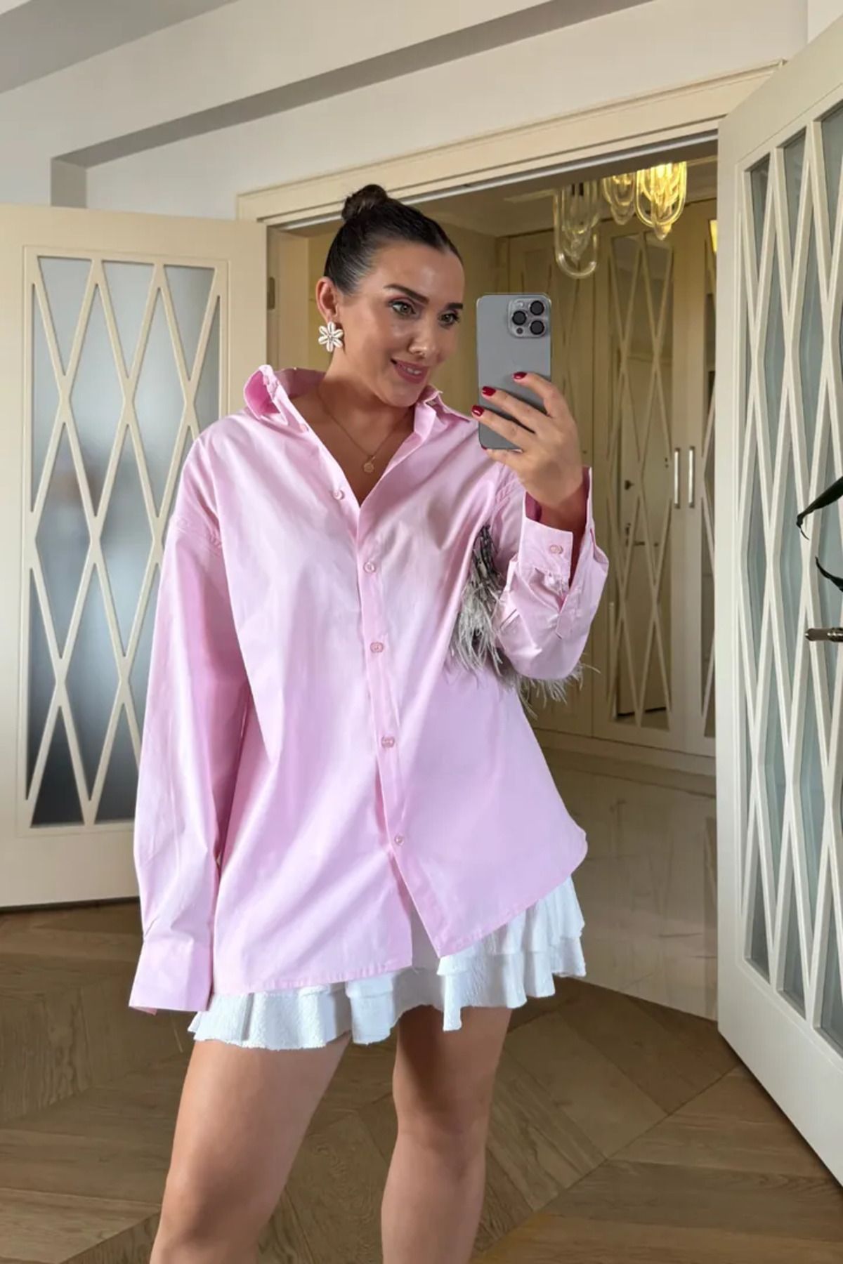 Tuba Butik Basic Poplin Kadın Gömlek
