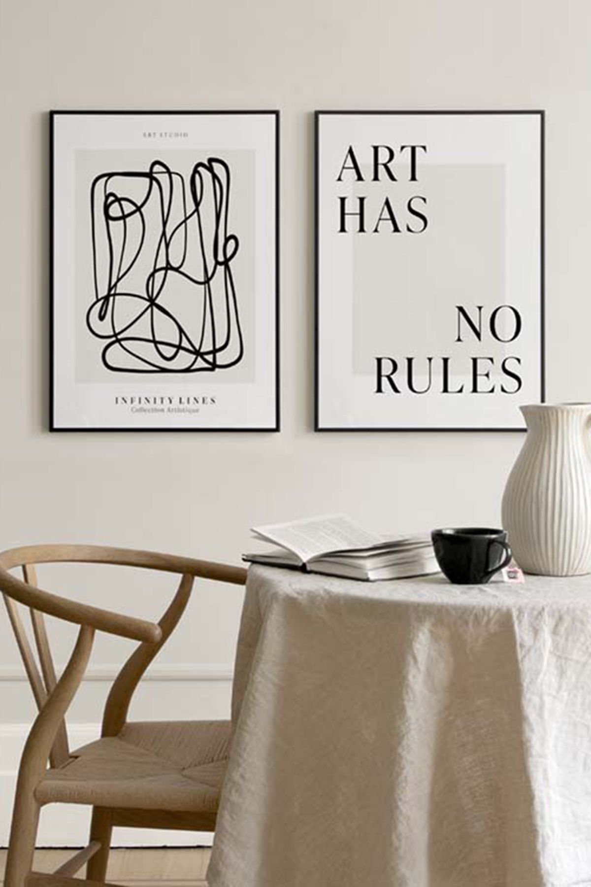 Artavessa 2 Parça Gerçek Ahşap Çerçeveli MDF Tablo Seti 33x48 cm - Model 20