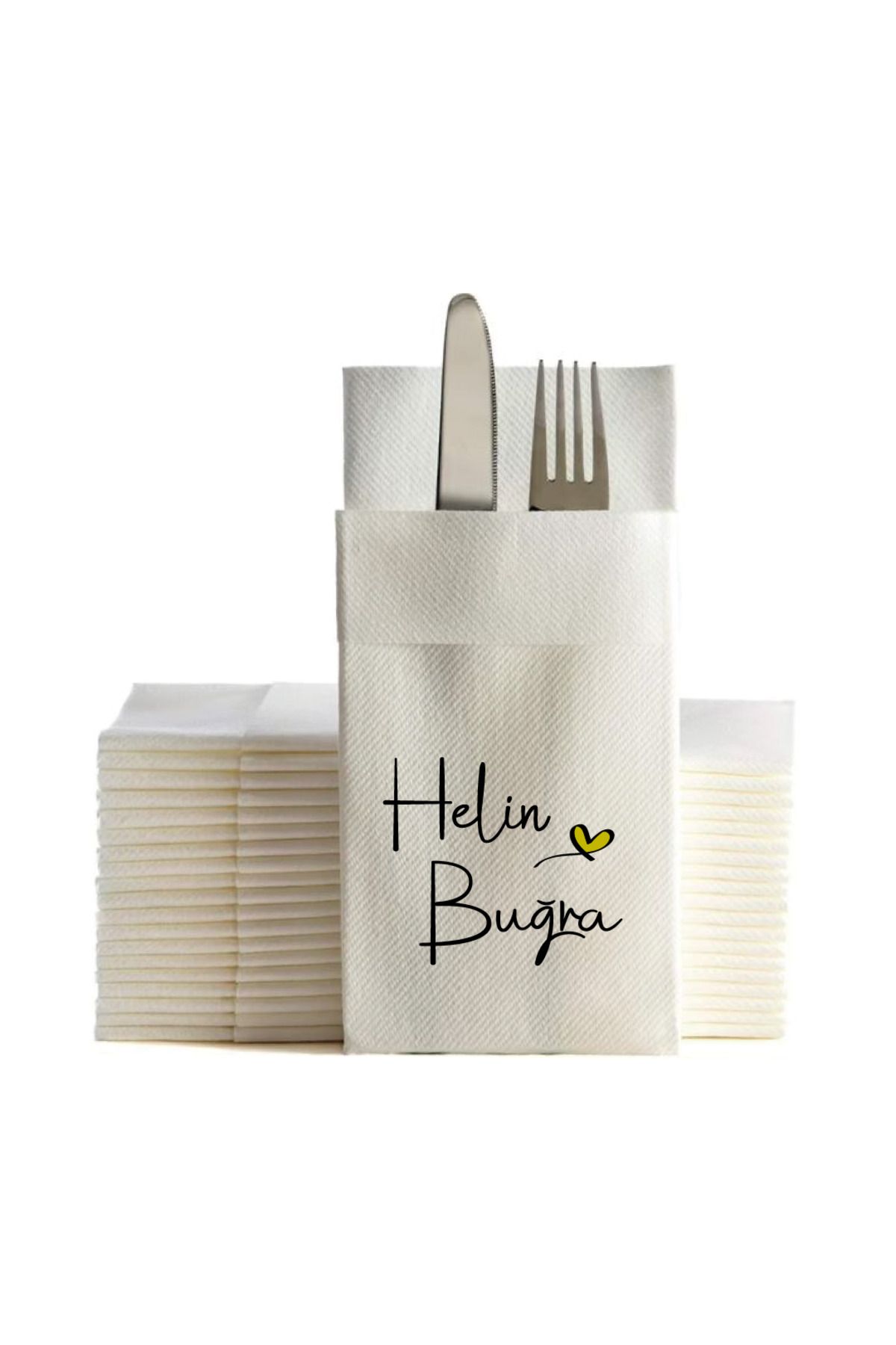 NapkinStore Kişiye Özel Airlaid Peçete 25 Adet - Lila Tasarım NPA21