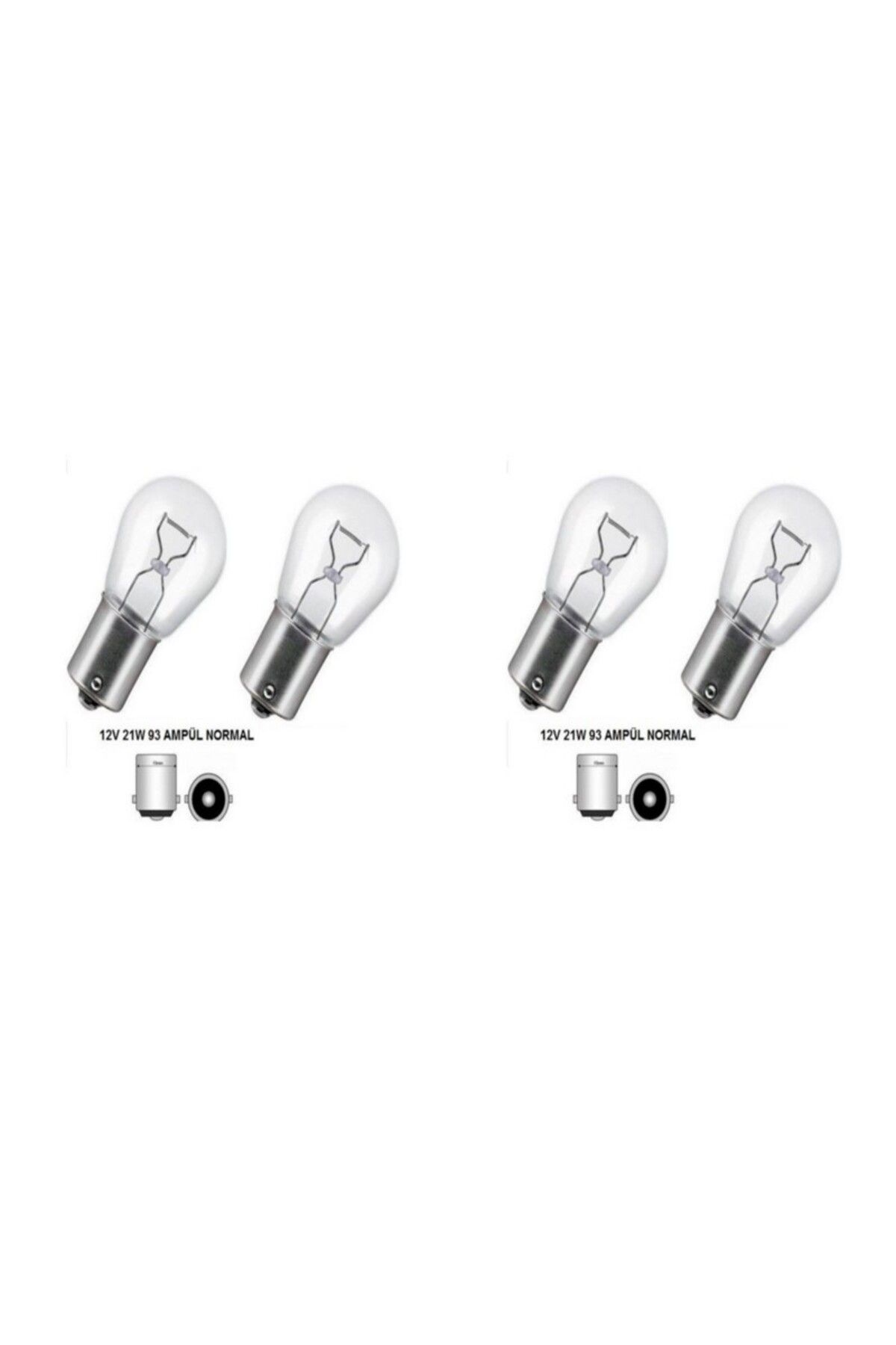 Narva 12 VOLT 21WATT SİNYAL AMPULU ARABA MOTORSİKLET (4 ADET) DÜZ TIRNAK (93 AMPUL)