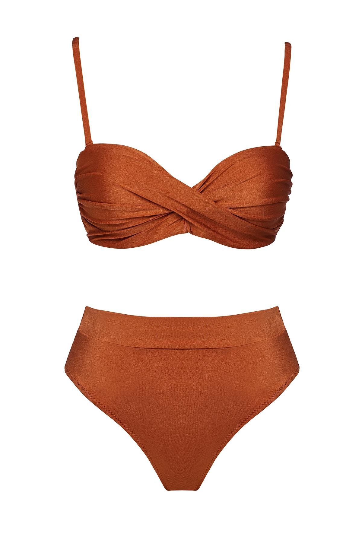 SAILOR moda Dönmeli Yüksek Bel Bikini Takım