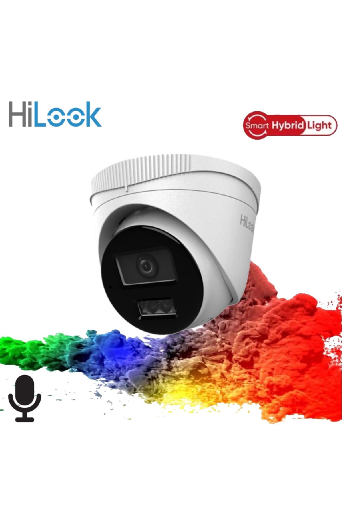 Hilook IPC-T220HA-LUFC, 2Mpix, 2,8mm Lens, H265+, Dual Light, 20Mt Gece Görüşü, Dahili Mikrofon, IP6