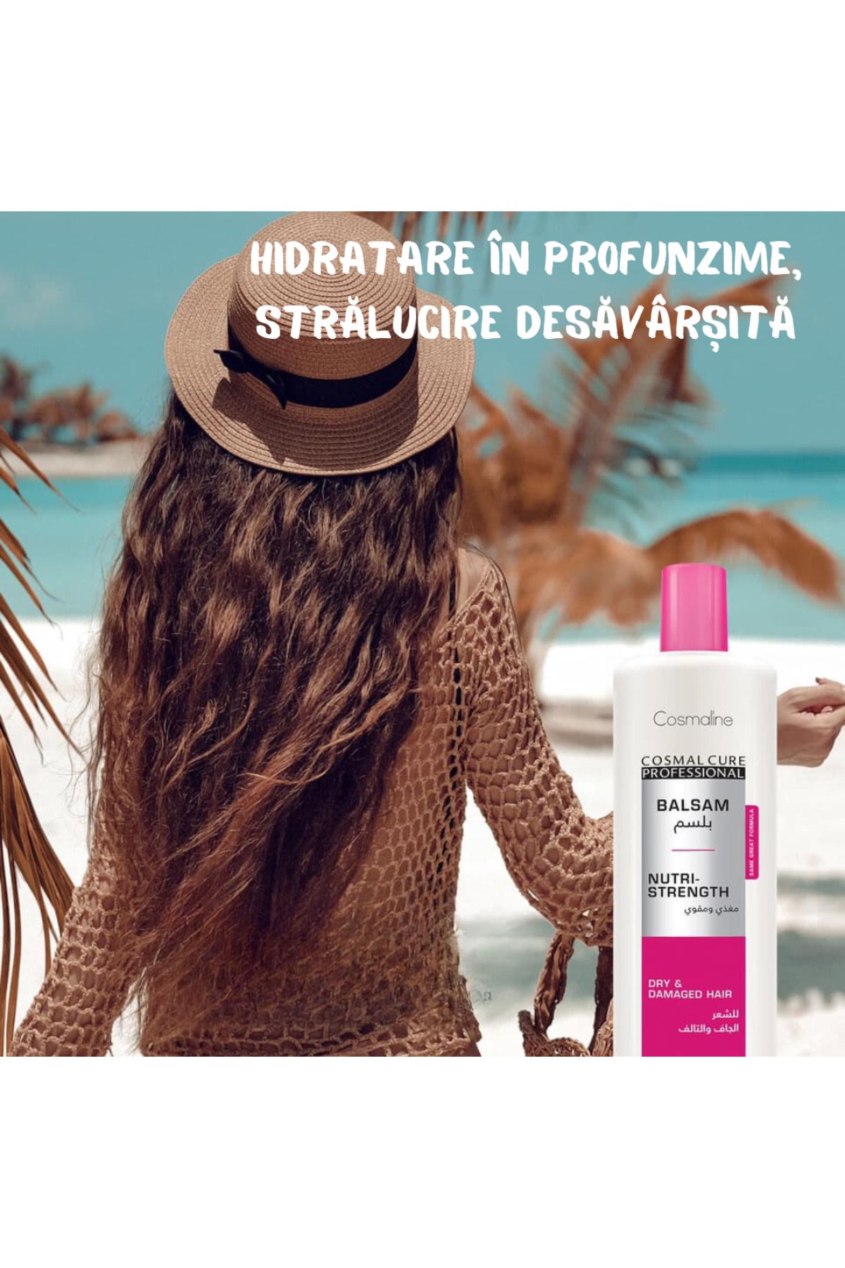 COSMALINE-Set Sampon 500 ml & Balsam 500 ml par deteriorat Nutri Strength cu Extract de Jojoba & Ulei de Argan 4