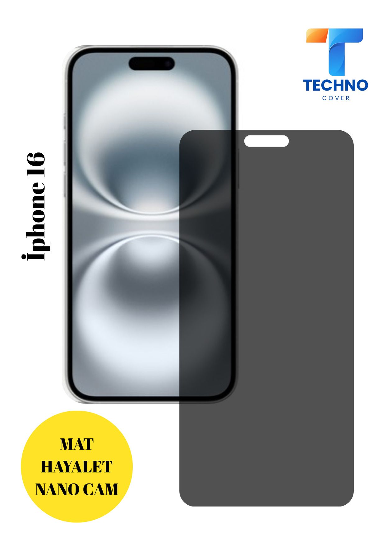foxpower İphone 16 Mat Hayalet Nano Cam Darbelere Karşı Dayanıklı Esnek Nano Ekran Koruyucu