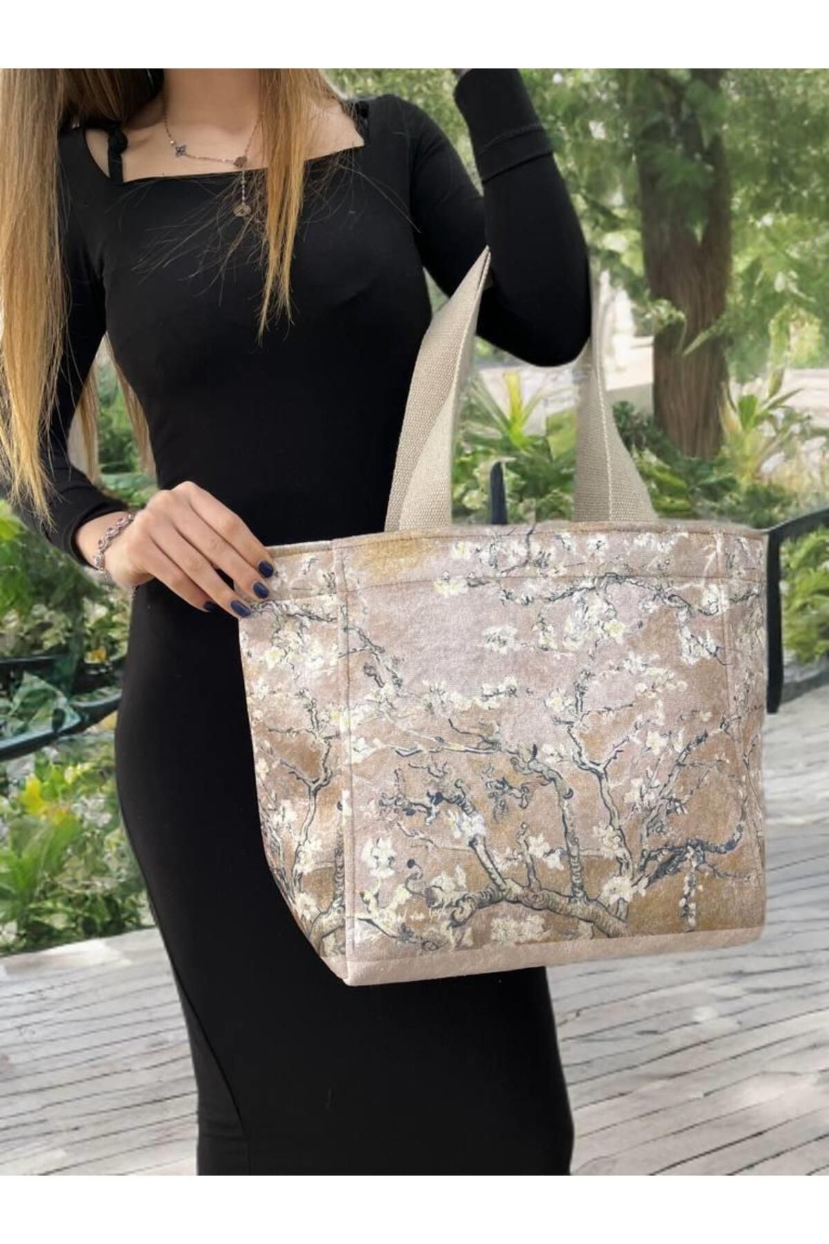 ECHARMBUTIK Van Gogh Badem Çiçeği Model Kadın Çanta