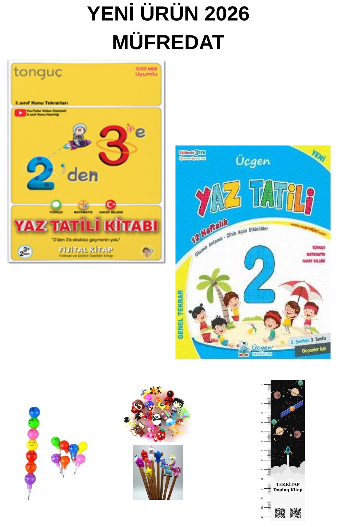 Tonguç Yayınları Tonguç 2'den 3'e Hazırlık Kitabı-Üçgen 2'den 3'e 2026 Müfredat 2 KİTAP(UZAY +EMOJİ+KALEMB.)YENİ ÜRÜN