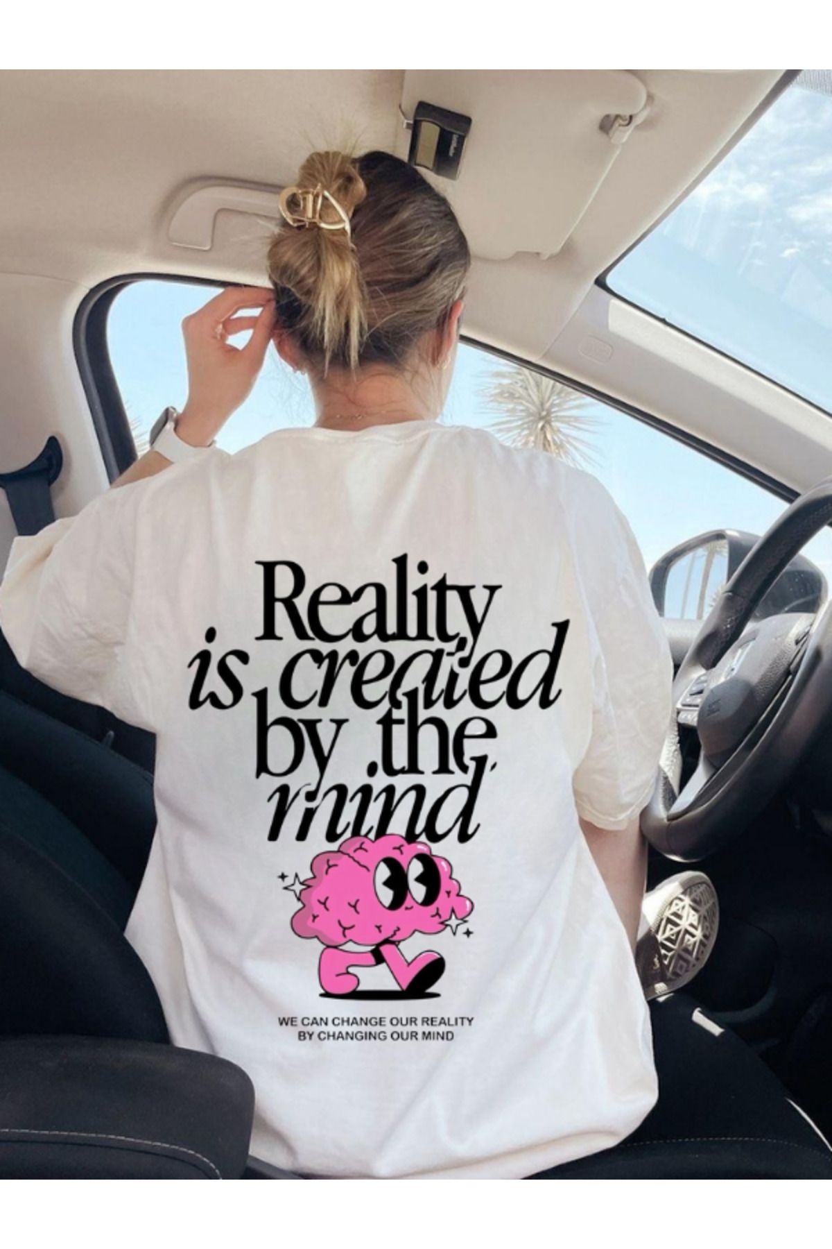 DEEFWEAR DREICH REALITY BASKILI BEYAZ TSHIRT